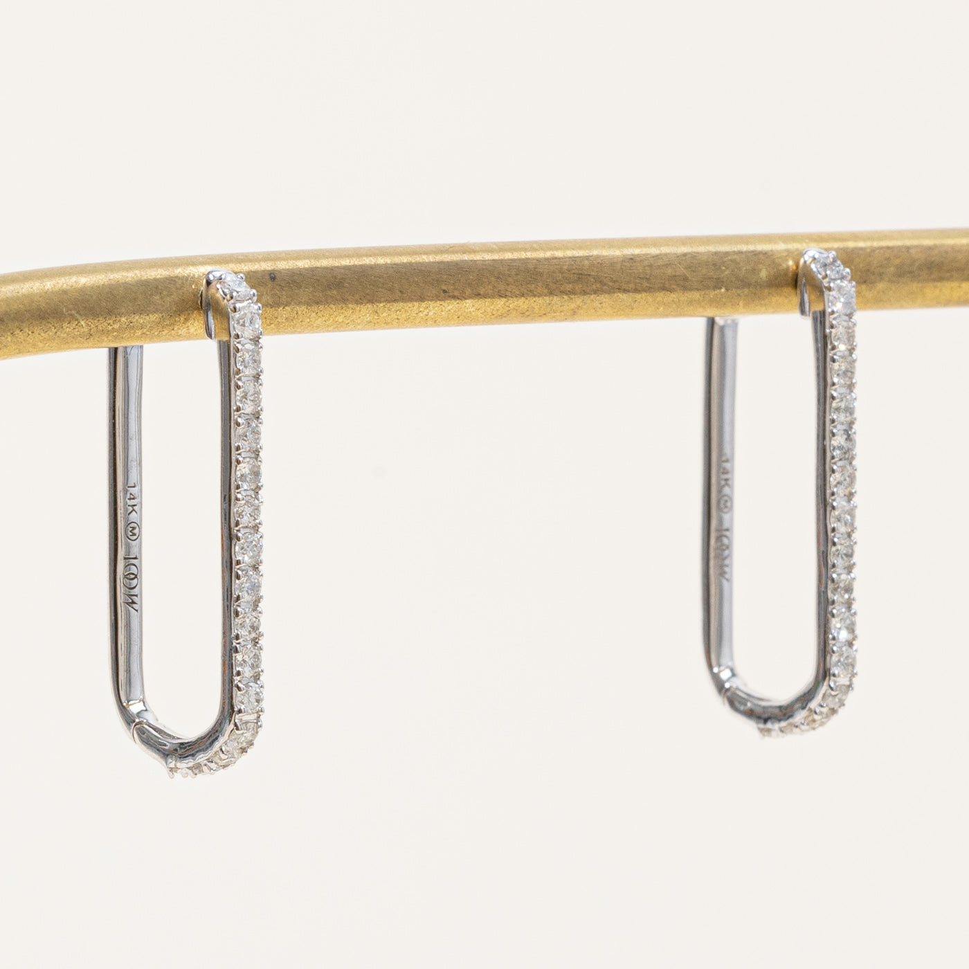100 Ways Diamond Rectangle Hoop Earrings | 0.50ctw Genuine Diamond Jewelry | Perfect for Parties, Weddings & Everyday Elegance