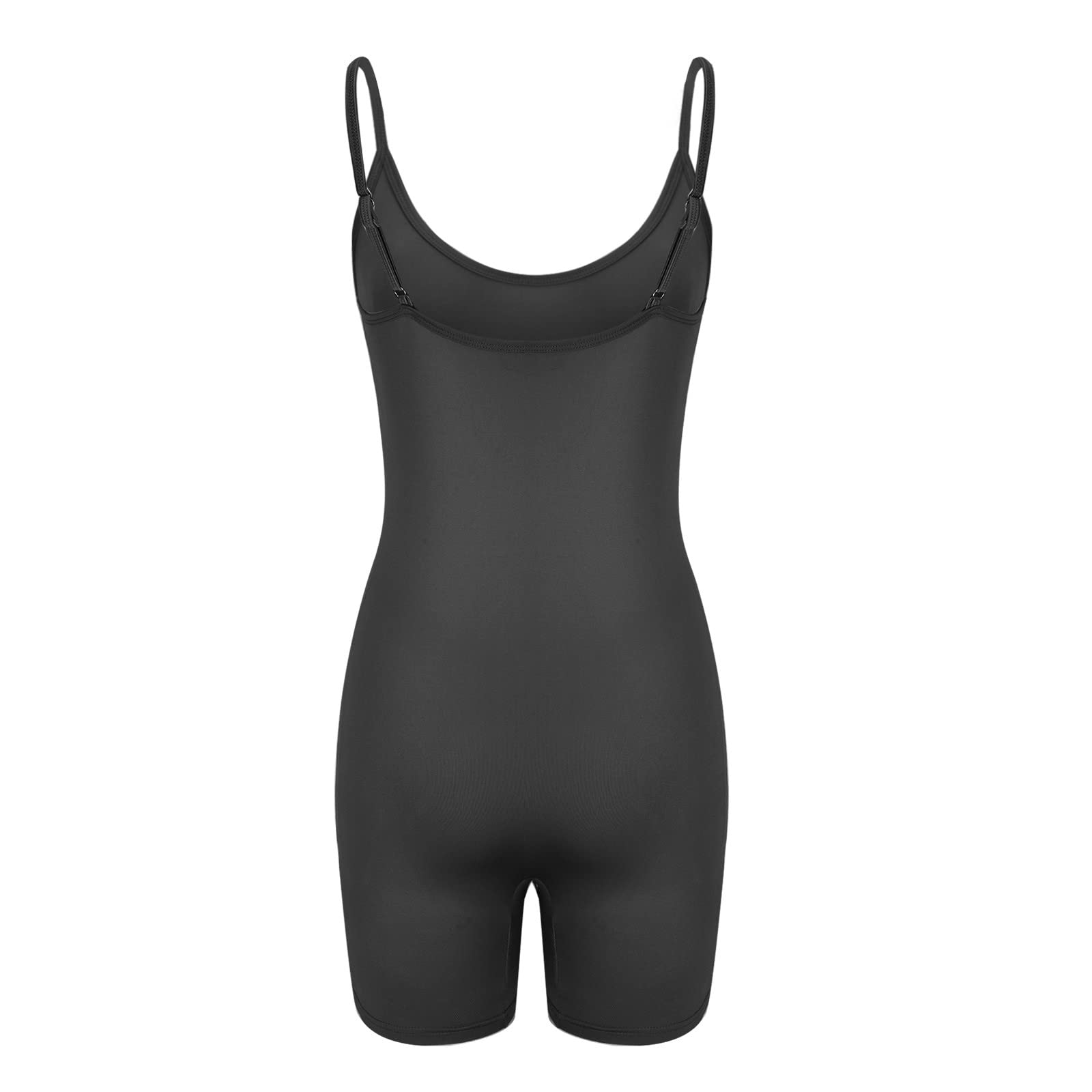 Women's Ribbed Yoga Jumpsuit - Stretchy Bodycon One Piece Romper with Square Neck & Shorts | Perfect for Yoga, Workouts, and Casual Wear