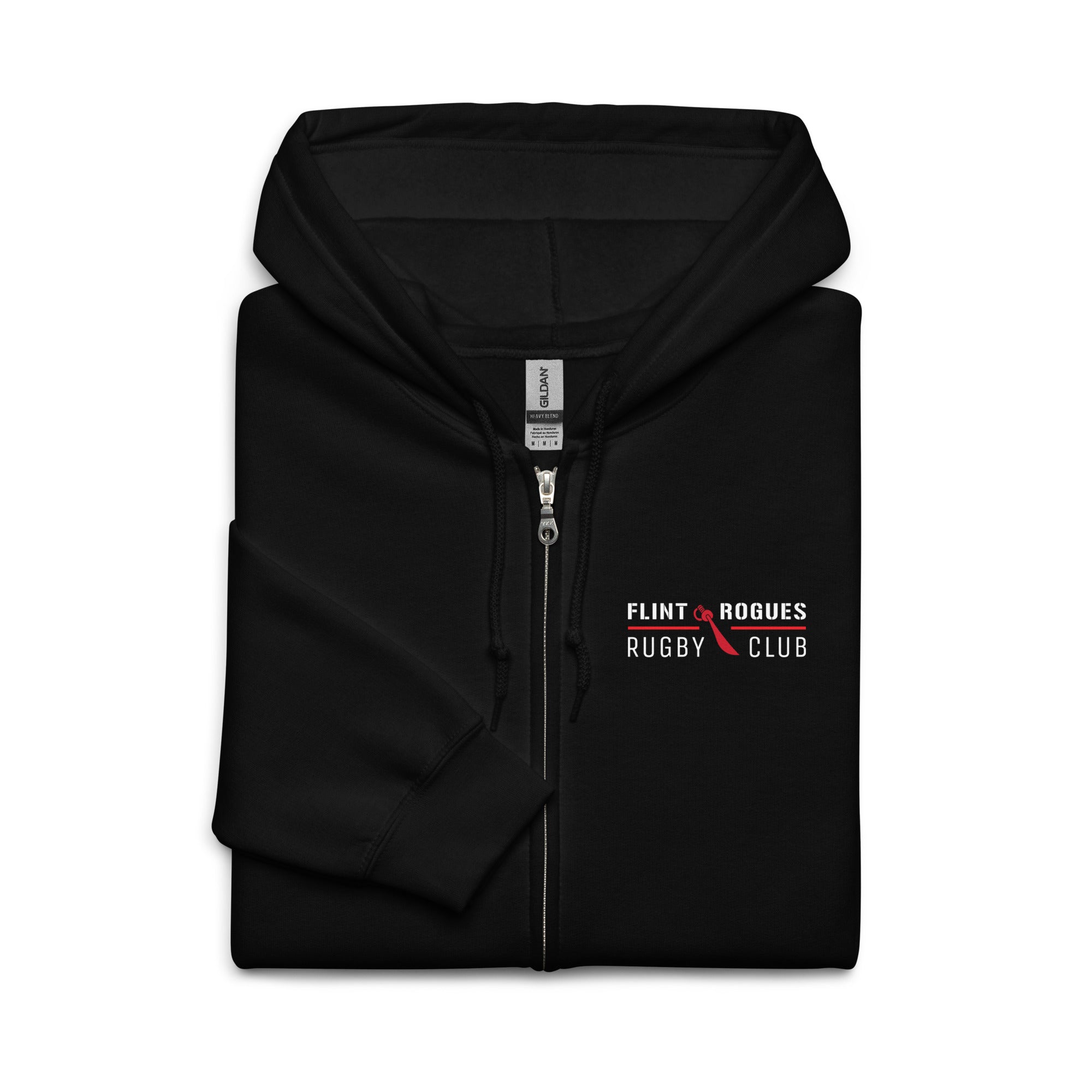 Flint Rogues RFC Heavy Blend Zip Hoodie - Men's Premium Pullover Fleece Jacket for Casual Wear & Outdoor Activities