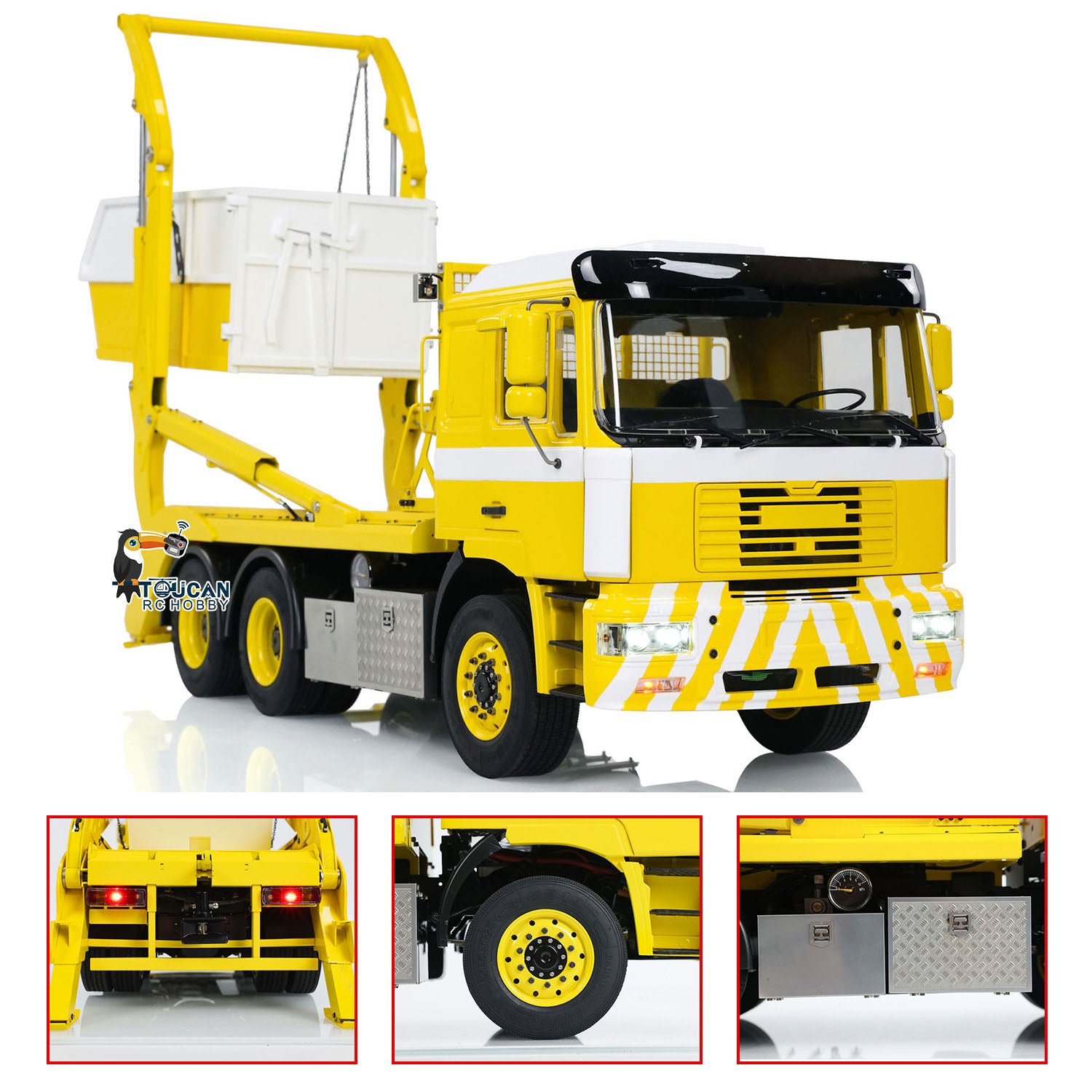 1/14 Scale 6X4 RC Hydraulic Skip Loader Truck VL18U F2000 - Metal Swing Arm, Loaded Dump Cars, 2 Speed Gearbox, 4CH Hydraulic System - Remote Control Construction Vehicle for Kids & Adults, Perfect for Indoor/Outdoor Play, Construction Site Simulation, and RC Hobby Enthusiasts