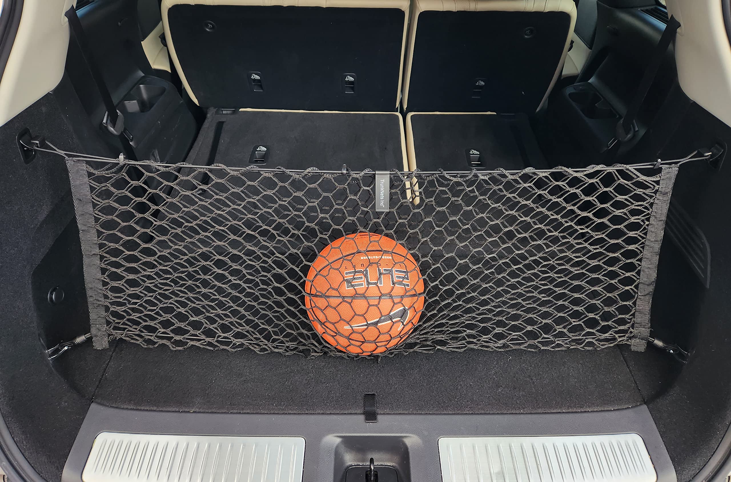 Premium Elastic Trunk Mesh Cargo Net for Infiniti QX60 (L51) Pure Luxe Sensory 2022-2025 - SUV Trunk Organizer & Storage Solution - Durable Luggage Net for Car Organization - Perfect for Road Trips, Grocery Hauling and Everyday Storage