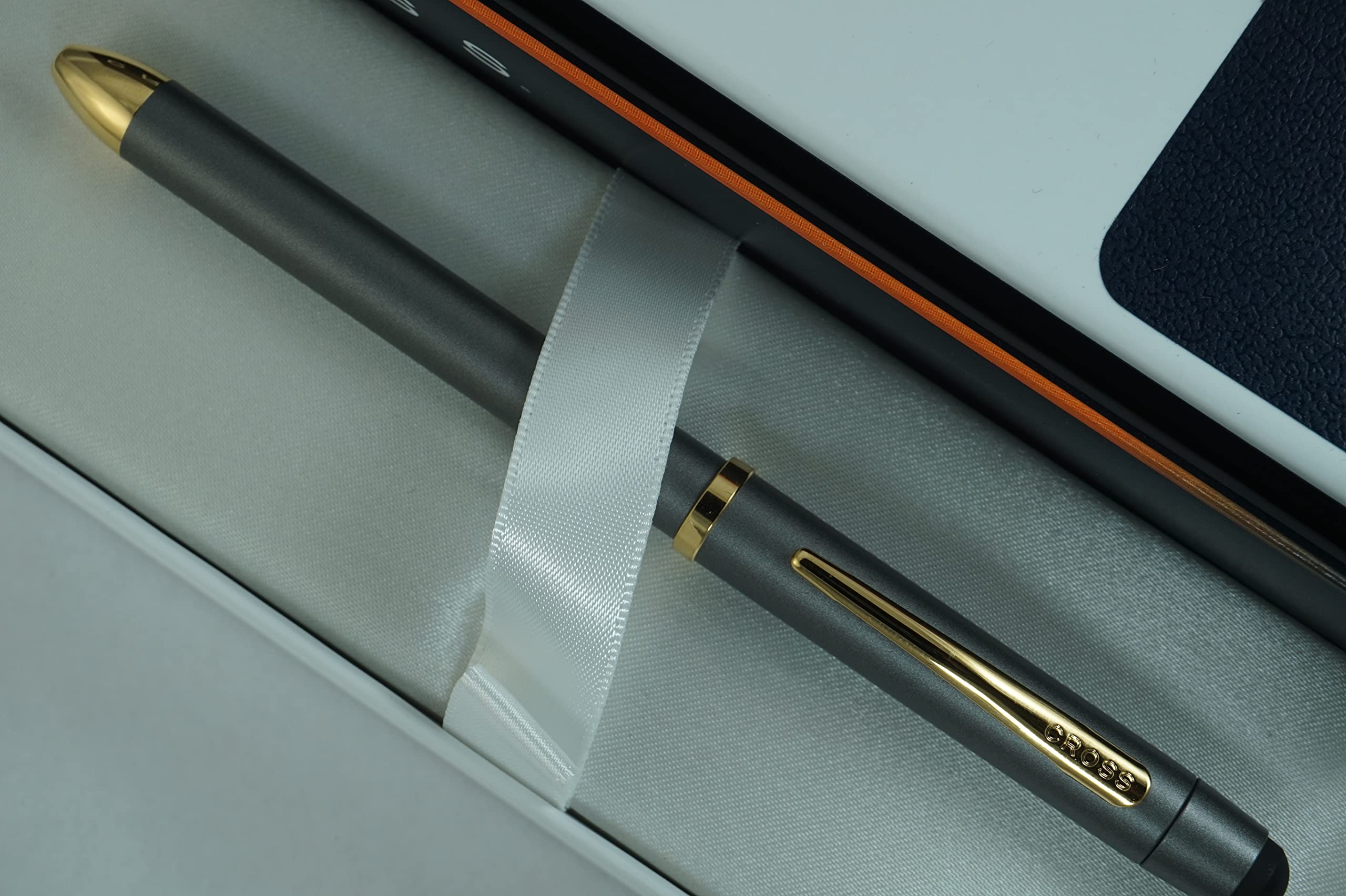 A.T. Cross Tech3+ Limited Edition Multi-Function Pen - 0.5mm Pencil, Black & Red Ink Refills, Satin Gray with 23KT Gold Accents | Premium Writing Instrument for Business, Gifts & Everyday Use