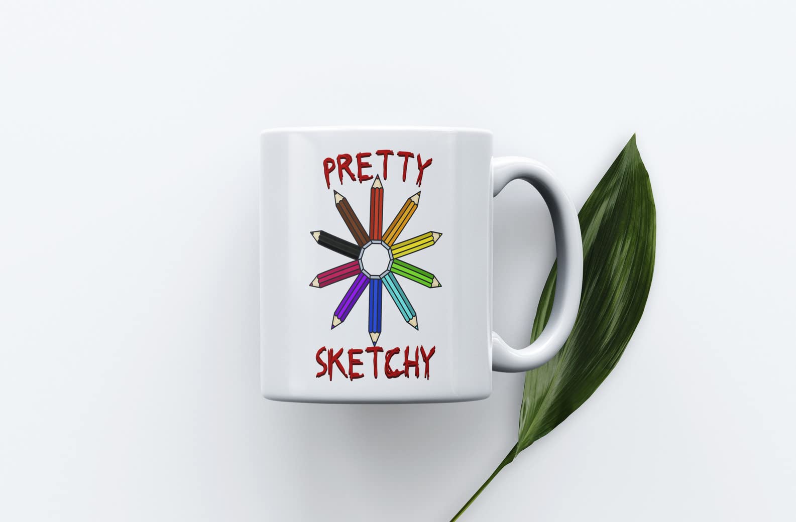 Funny Artist Coffee Mug - Pretty Sketchy Pencil Design with Humorous Sayings | Perfect Gift for Artists & Coffee Lovers | Office, Home & Studio Use