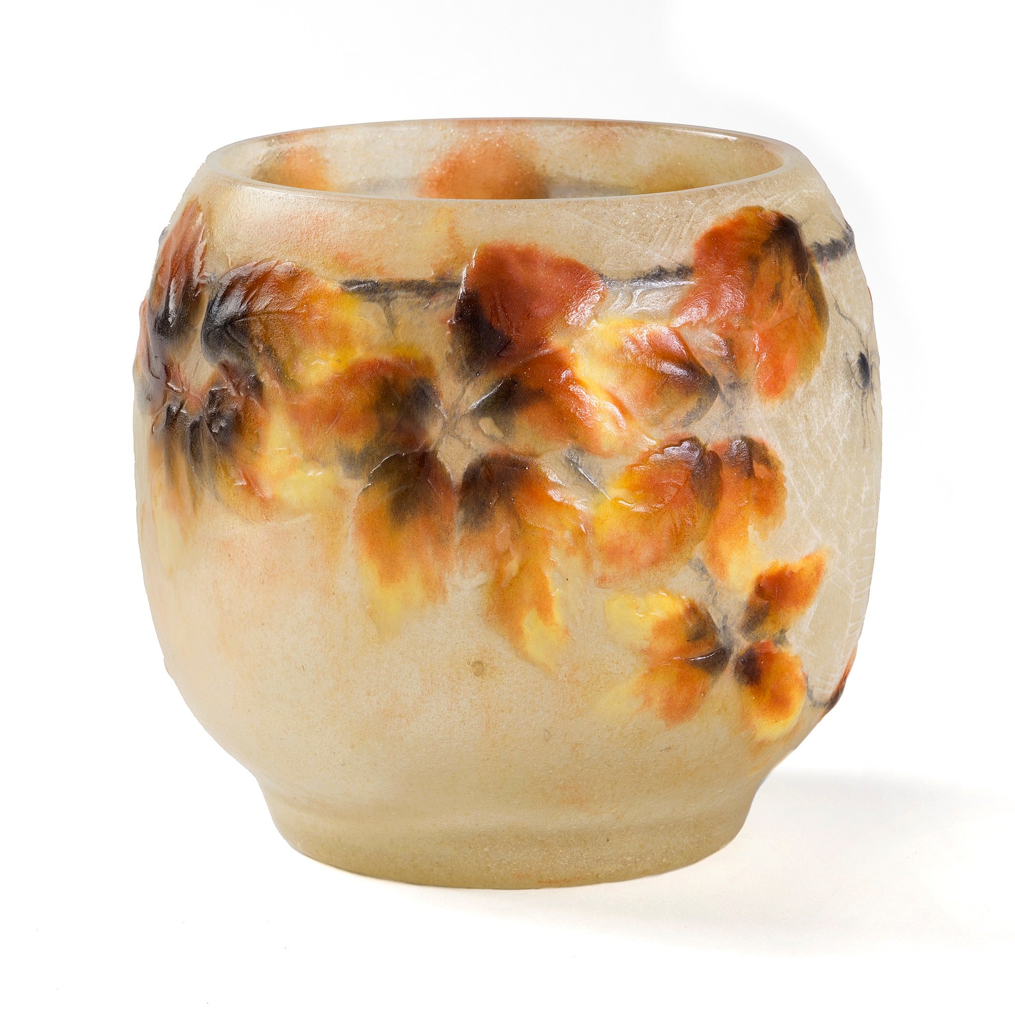 Gabriel Argy Rousseau Pâte de Verre Spider and Bramble Art Glass Vase - Elegant Home Decor for Living Room, Office, or Gift