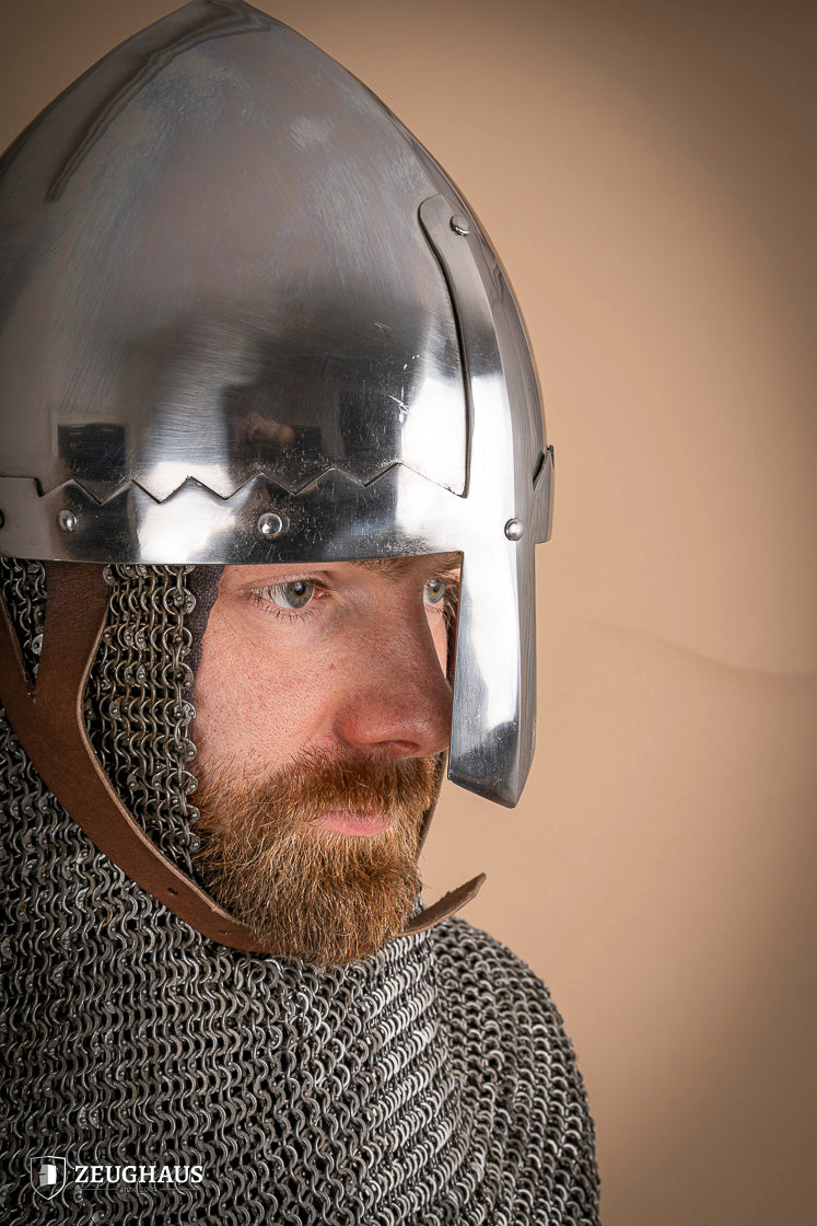 San Wenceslao 2mm Polished Nasal Helmet - Medieval Armor Replica for LARP, Cosplay & Historical Reenactment