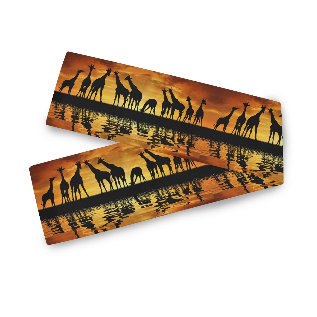 TropicalLife African Giraffe Print Table Runner 13x70 Inch - Long Rectangle Polyester Tablecloth for Dining Room, Kitchen, Farmhouse Decor - Perfect for Family Dinners, Wedding Parties & Coffee Table Decor
