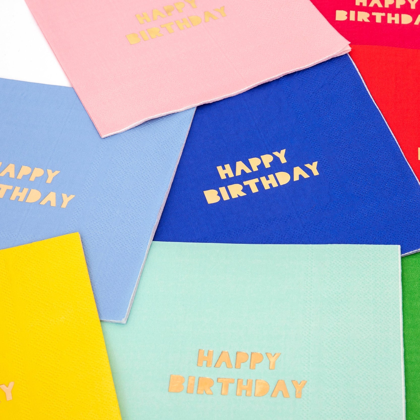 Happy Birthday Small Napkins - Colorful Party Napkins for Birthday Celebrations, Baby Showers & Special Events