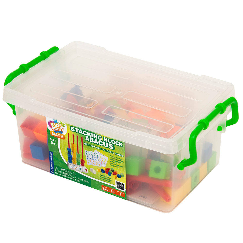 Kids First Math: Educational Stacking Block Abacus Learning Kit with 30 Activity Cards | STEM Toys for Preschool & Kindergarten | Classroom & Homeschool Math Games