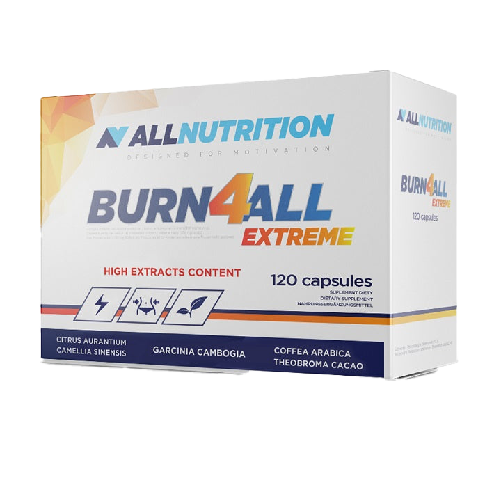Allnutrition Burn4ALL Extreme Fat Burner - 120 Capsules for Weight Loss & Energy Boost | Pre-Workout & Fitness Supplement