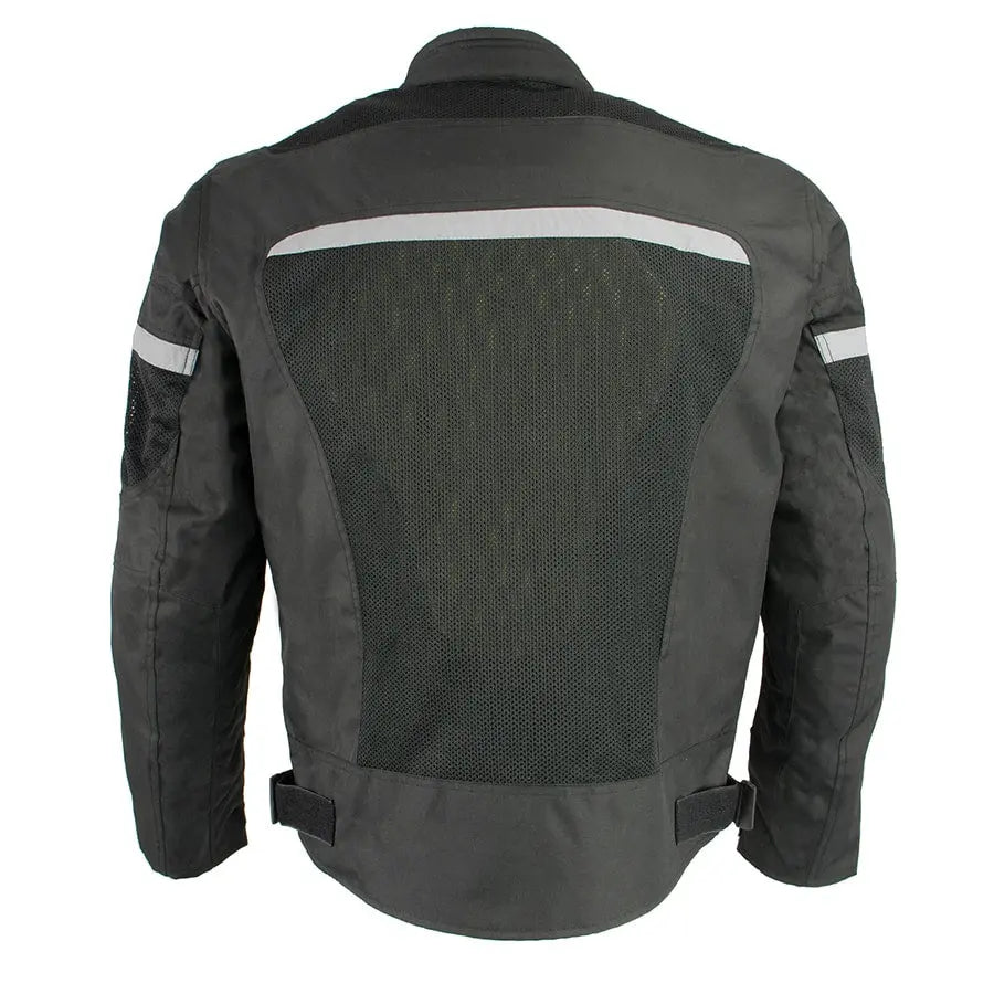 Milwaukee Leather Men's Mesh & Nylon Combo Racer Jacket - Lightweight Motorcycle Jacket for Men - Perfect for Riding, Racing & Outdoor Adventures