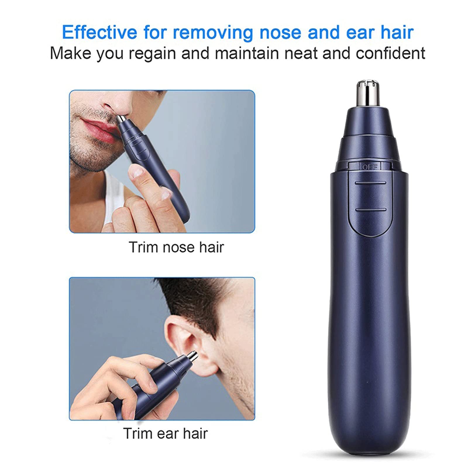 Electric Nose Hair Trimmer for Men - Painless Ear & Facial Hair Removal, Professional Eyebrow Trimmer & Shaver - Perfect for Grooming, Travel & Daily Hygiene Care