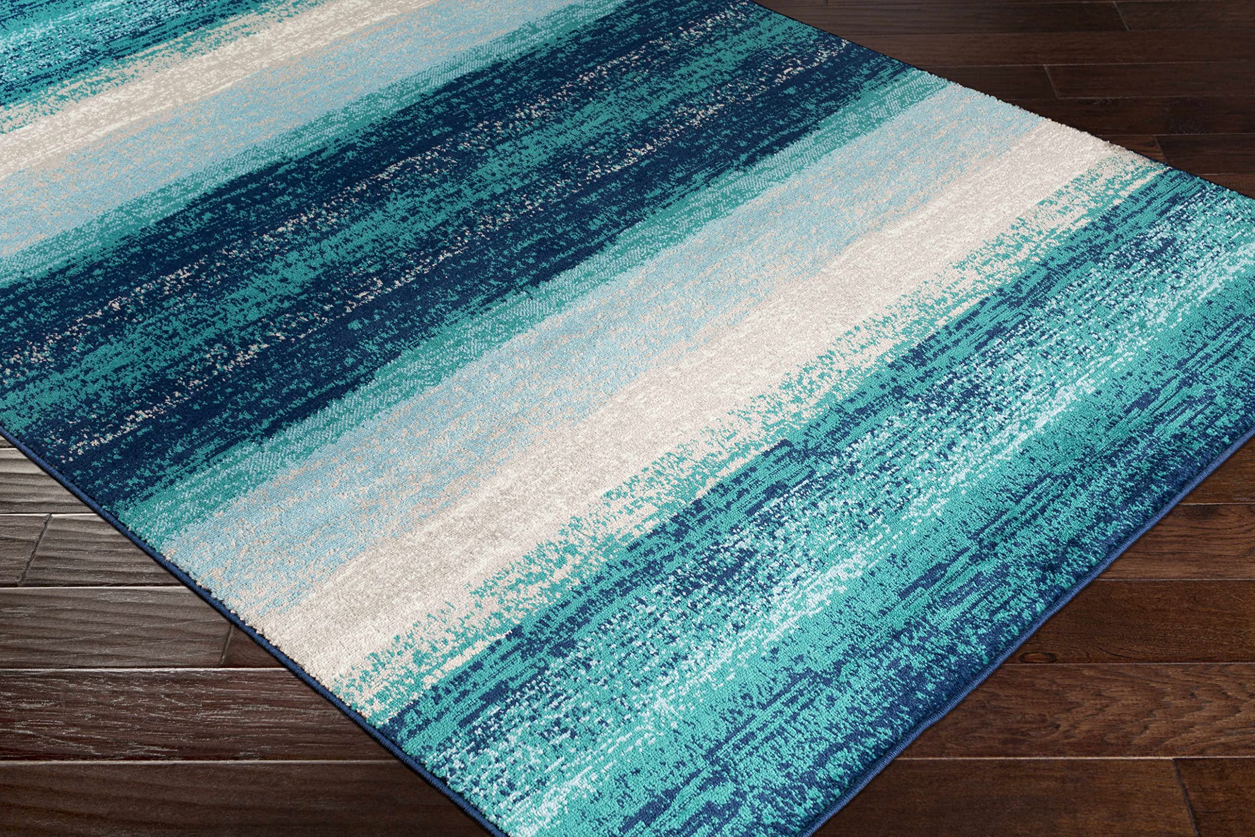 Hauteloom Peosta Modern Blue and Beige Area Rug 7'10