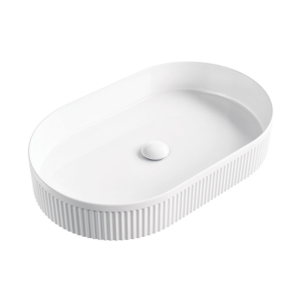 Fienza RB464 Eleanor White Oval Above Counter Bathroom Sink - Perfect for Modern Vanities and Powder Rooms