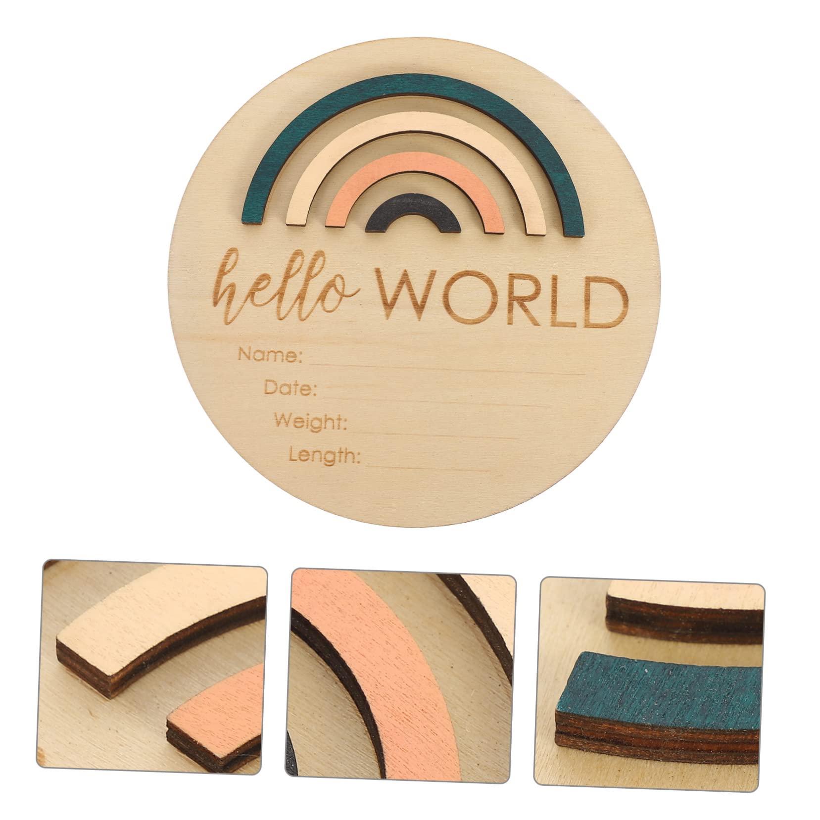 GREENADSCAPE Wooden Baby Boy Birth Announcement Plaque - Newborn Photo Prop, Unique Design for Nursery Decor & Baby Shower Gifts