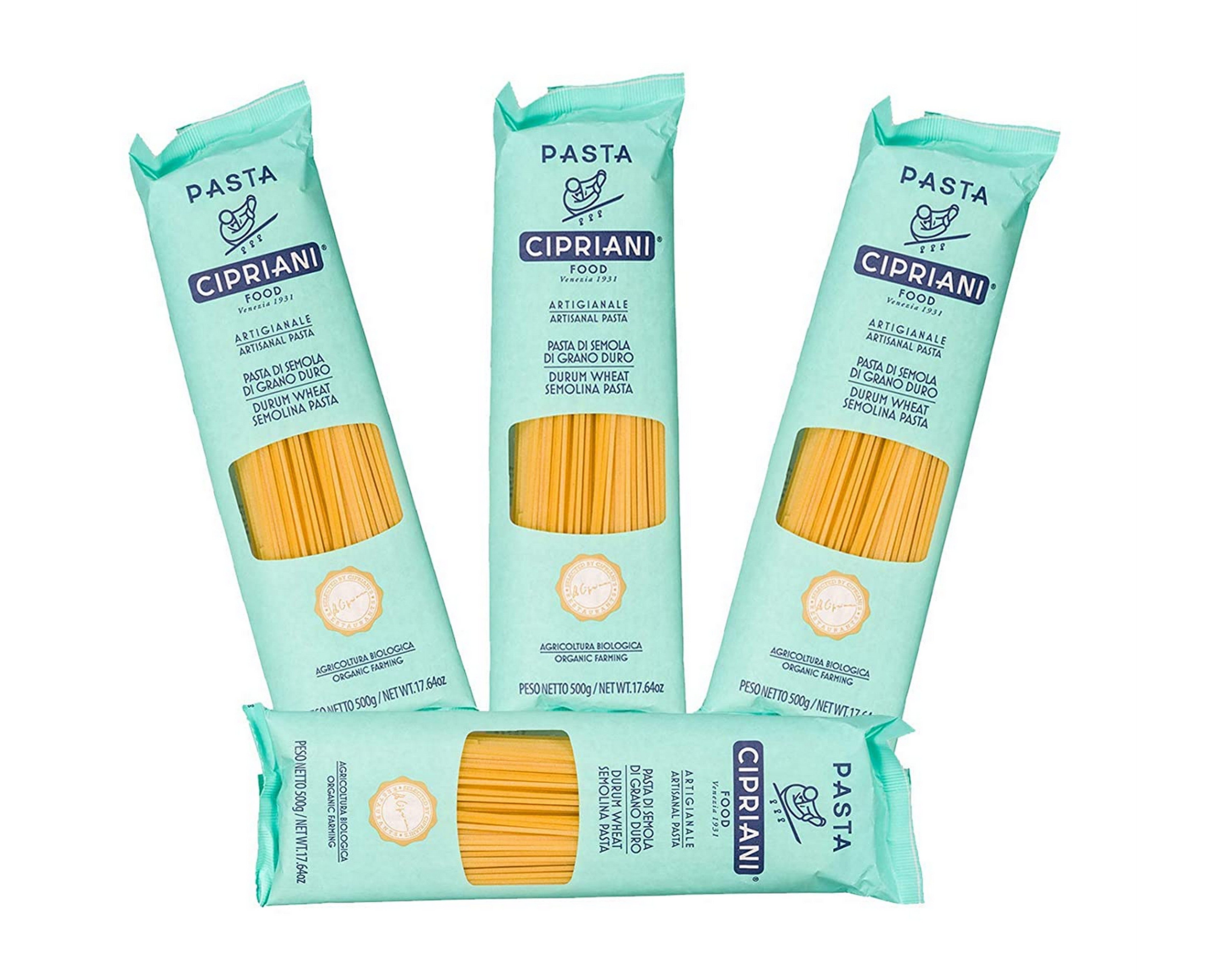Organic Spaghetti Pasta 17.64 oz (4 Pack) - Cipriani Food Premium Italian Pasta for Family Dinners, Italian Cuisine & Healthy Meal Prep