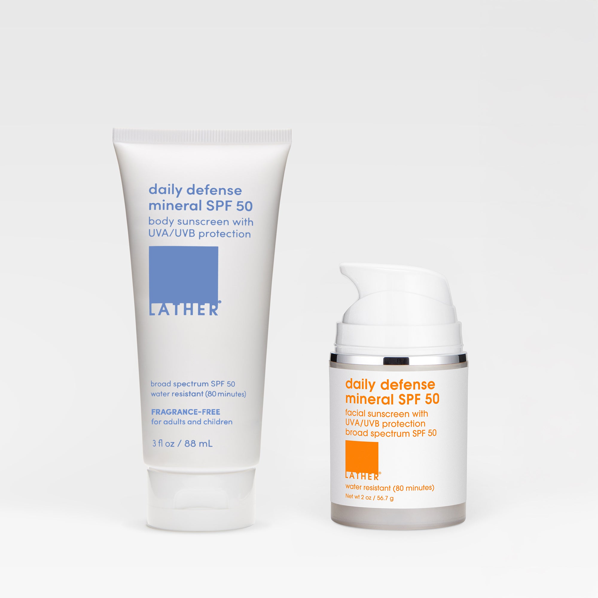 Broad Spectrum SPF 50 Sunscreen Duo Set - Water Resistant Face & Body Sun Protection for Outdoor Activities, Beach, Swimming & Daily Use