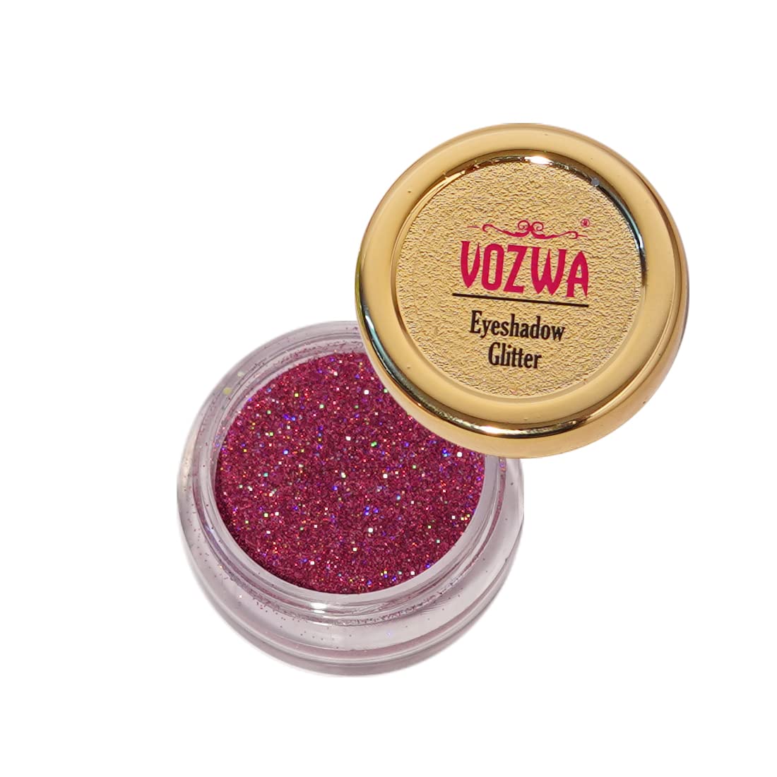 Vozwa Pink Holographic Glitter Eyeshadow Palette - Long Lasting Shimmer Makeup for Party, Night Out & Special Occasions