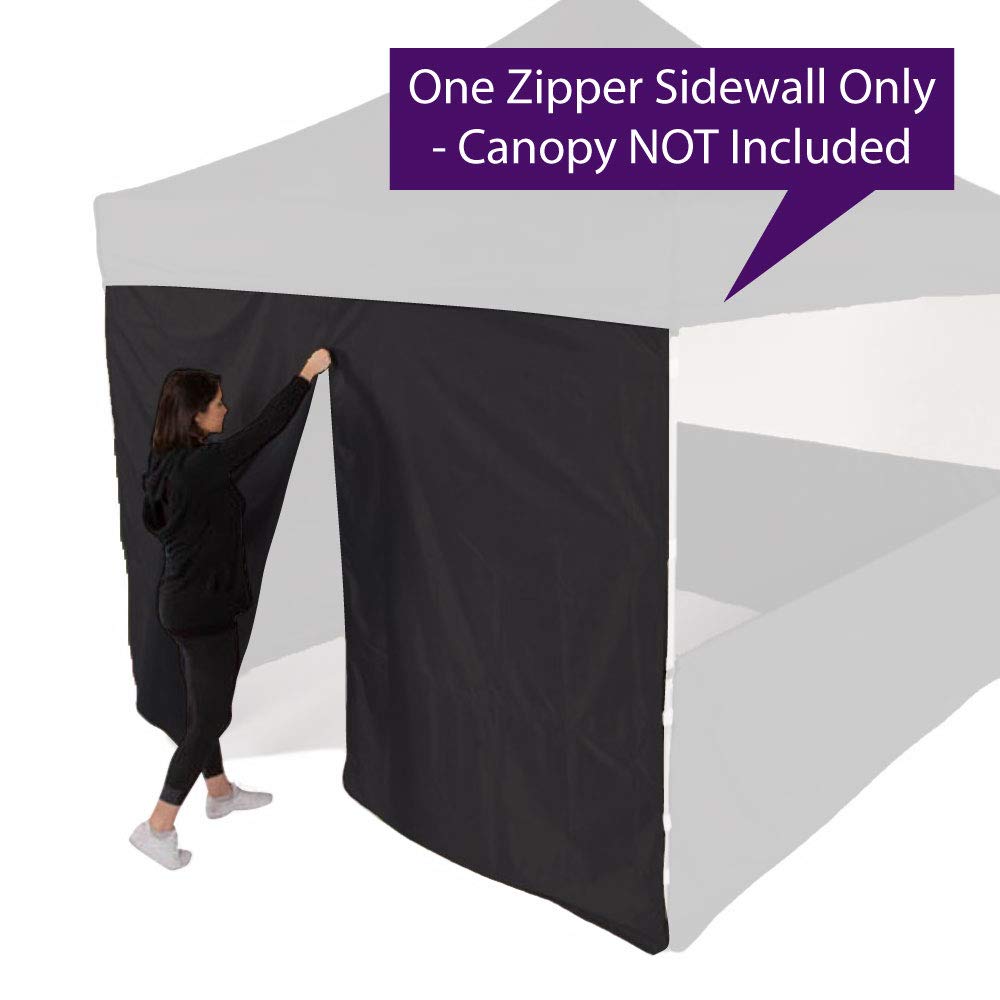 Impact Canopy 10-Foot Canopy Tent Sidewall with Middle Zipper - Black Replacement Wall Panel for Outdoor Events, Camping, and Market Stalls