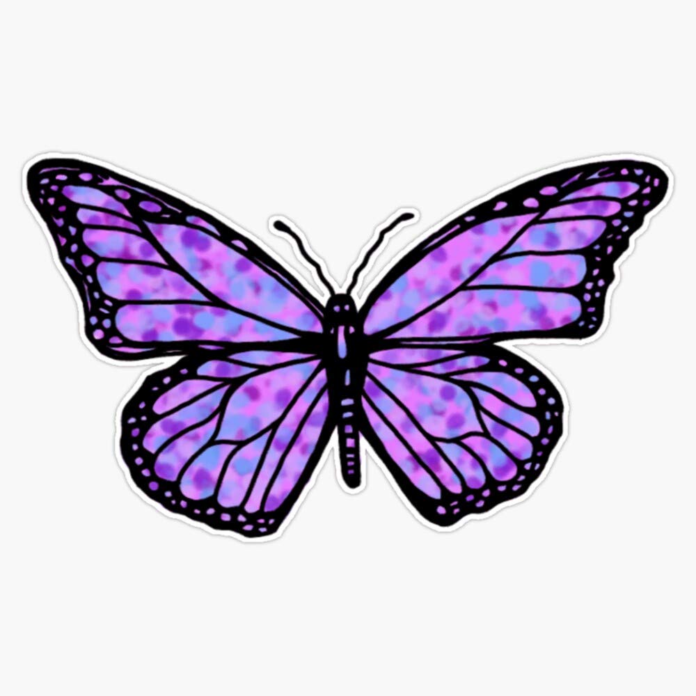 Vibrant Purple Butterfly Vinyl Waterproof Sticker - 5