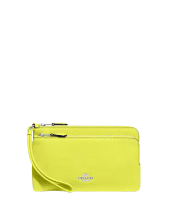 Coach Double Zip Wallet for Women | Genuine Leather Crossbody Wallet with RFID Protection | Perfect for Travel, Shopping & Everyday Use