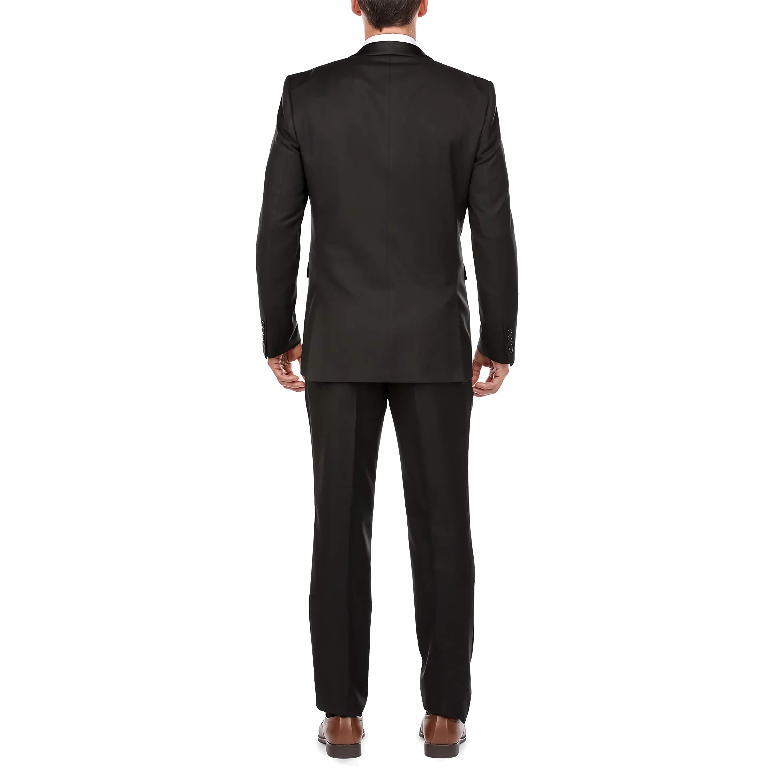 Elegant Black 2-Piece Tuxedo Suit with Shawl Lapel - Slim Fit Men's Formal Wear for Weddings, Prom & Special Occasions