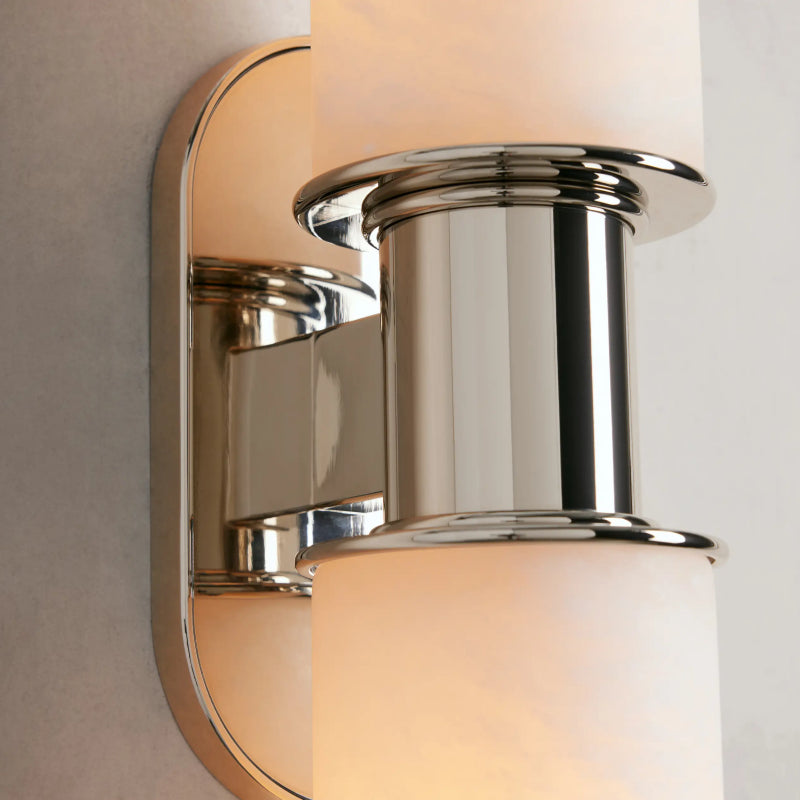 Harlin 2-Light Wall Sconce in Alabaster Finish - Modern Flush Mount Lighting for Bedroom, Hallway & Living Room Decor