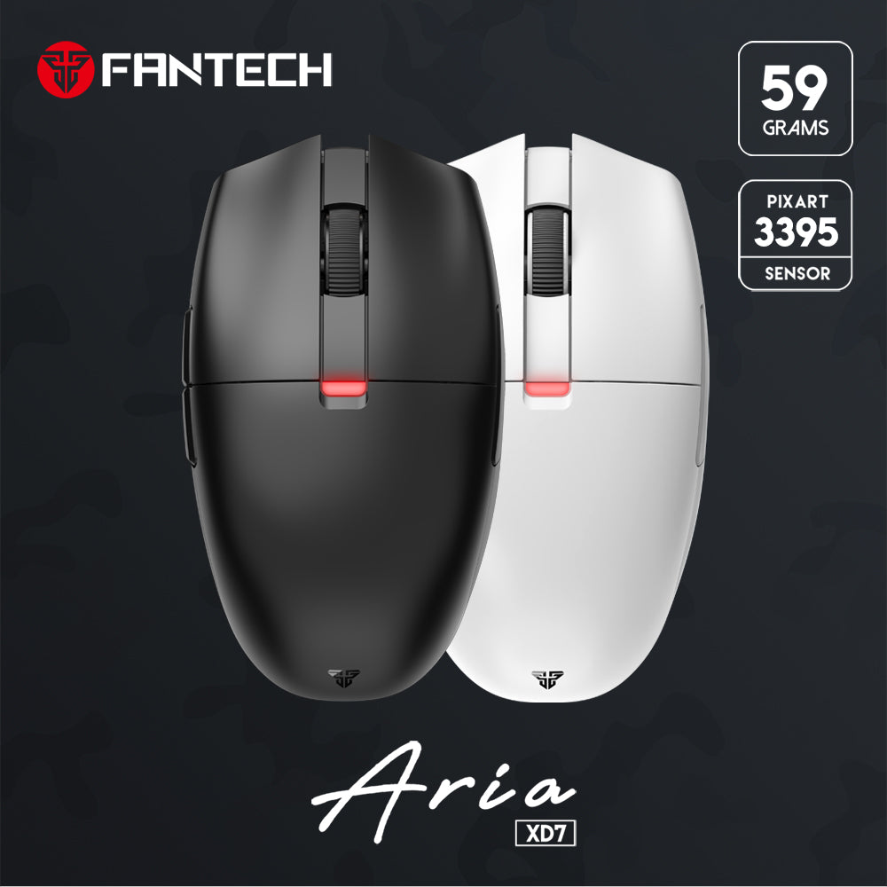 Fantech XD7 Aria Wireless Gaming Mouse - Lightweight Ergonomic Design, 16000 DPI, 60H Battery Life - Perfect for Esports, FPS & MMO Gaming (Open Box)
