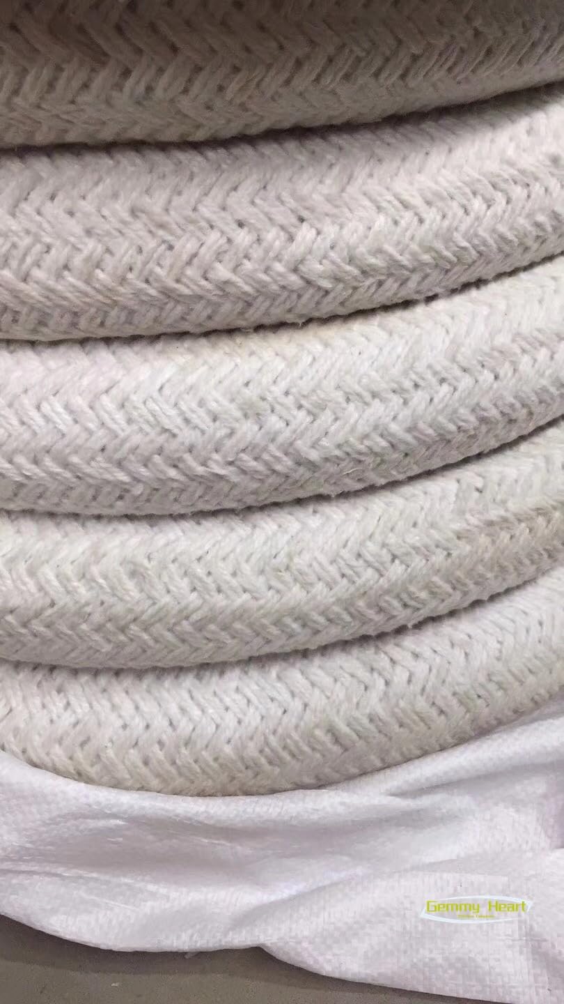 High-Temperature Resistant Sealed Ceramic Fiber Twisted Rope - 16mm x 16mm x 5m - Asbestos-Free Insulation Rope for Kilns, Furnaces & Industrial Heat Protection