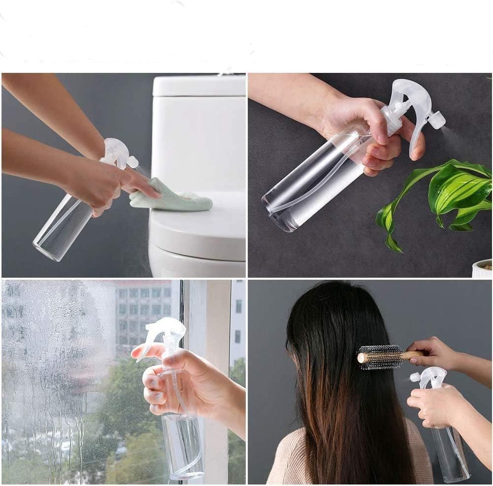 KIRA 250ML Clear Fine Mist Spray Bottle - 2 Pack, Durable Refillable Plastic Travel Atomizer for Cleaning, Gardening, Beauty & Hair Care | Portable for Home, Salon & Outdoor Use