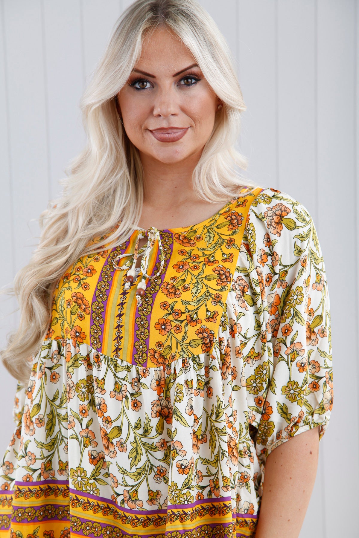 Elegant Mango Tiffany Tie Neck Floral Blouse for Women | Summer Floral Print Top | Perfect for Office, Date Night & Casual Outings