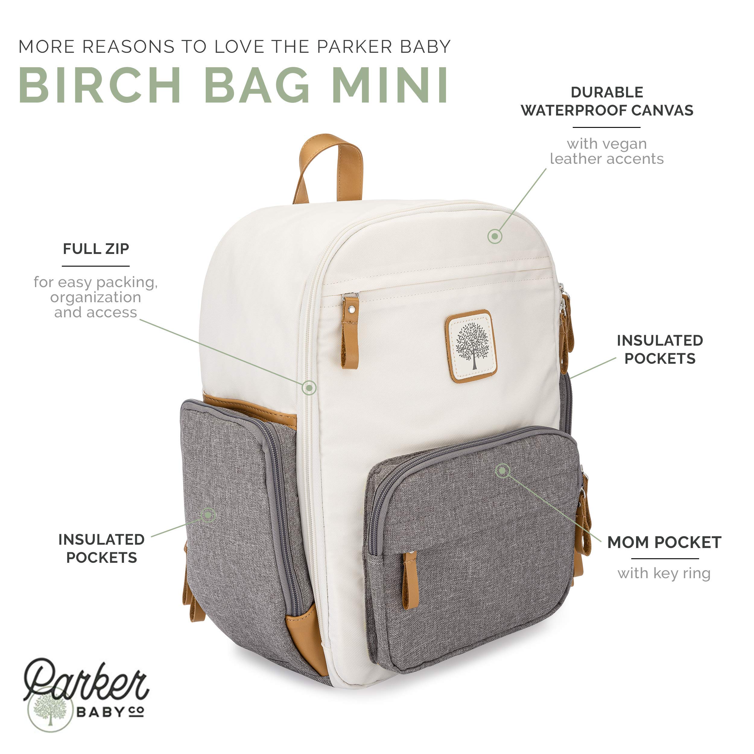 Parker Baby Diaper Backpack - Large Waterproof Diaper Bag with Insulated Pockets & Changing Pad | Perfect for Travel, Daycare & On-the-Go Parents