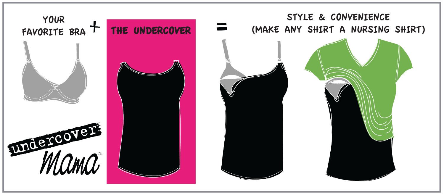 Undercover Mama Lace Trim Nursing Tank Top with Universal Bra Attachment - Comfortable Maternity & Breastfeeding Top for Nursing Moms - Perfect for Everyday Wear, Work & Special Occasions