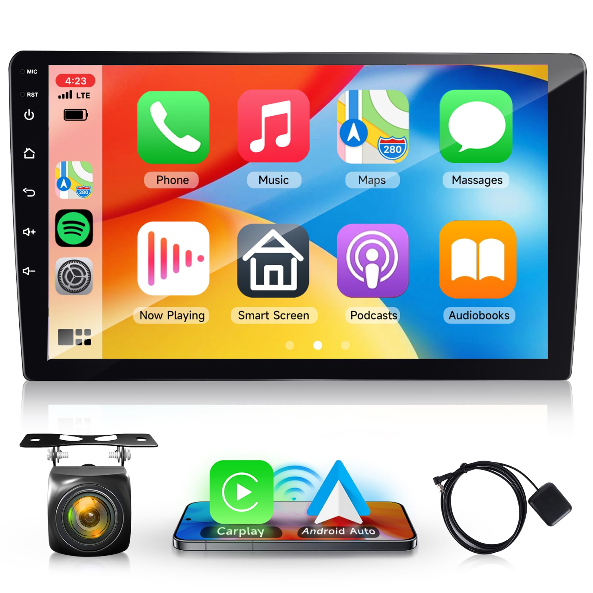 2G+64G Android Double Din Car Stereo with Wireless Carplay & Android Auto - 9