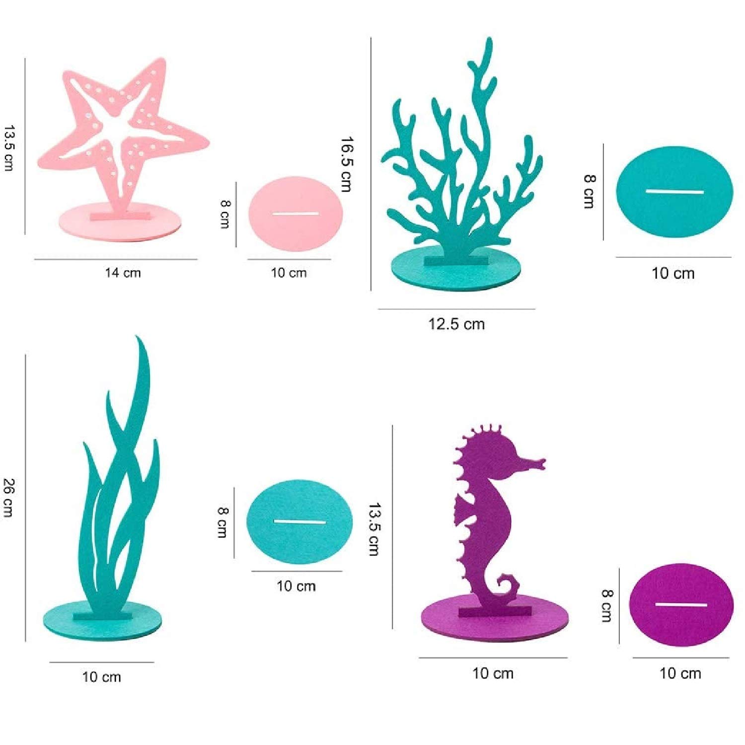 DIY Mermaid Party Felt Decorations Kit - 20PCS Ocean Themed Birthday & Graduation Party Supplies - Table Centerpieces, Wall Decor, Photo Booth Props for Girls' Under the Sea Celebration