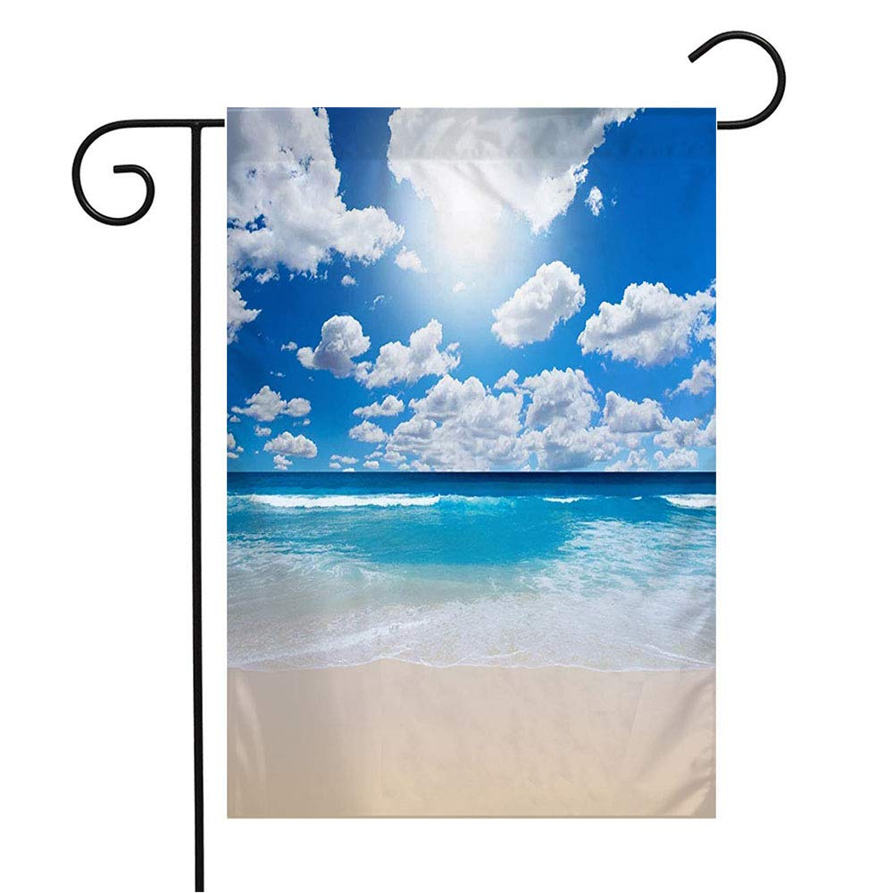 Summer Beach Scenery Welcome Garden Flag - 12x18 Inch Outdoor Decorative Flag for Patio, Lawn, and Home Decor | Perfect for Summer Travel, Parks, and Seasonal Gifts | Durable UV-Resistant Polyester Fabric