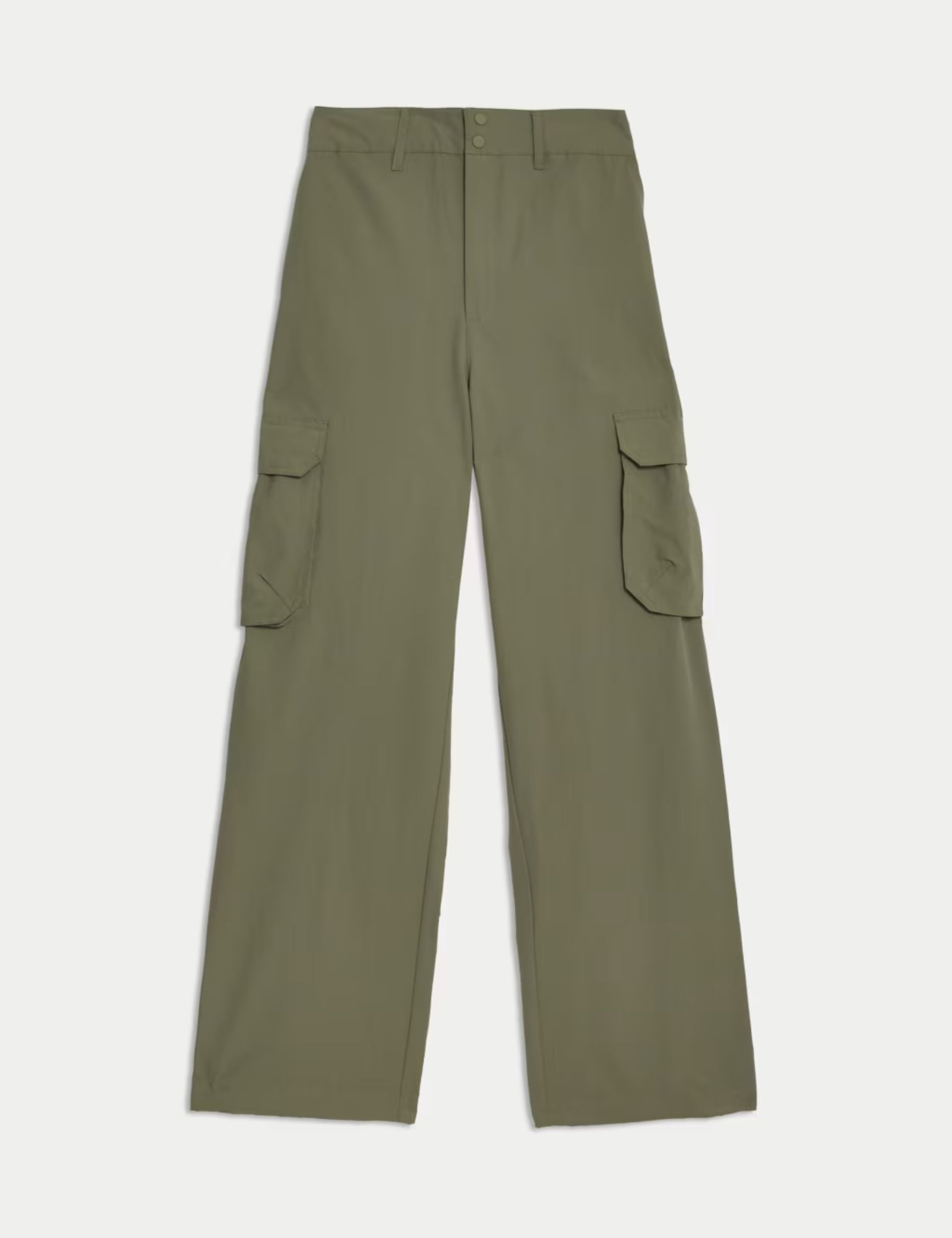 Stormwear Cargo Wide Leg Pants for Women - Dark Khaki Casual Trousers | High Waisted Comfortable Work Pants for Outdoor, Travel & Everyday Wear