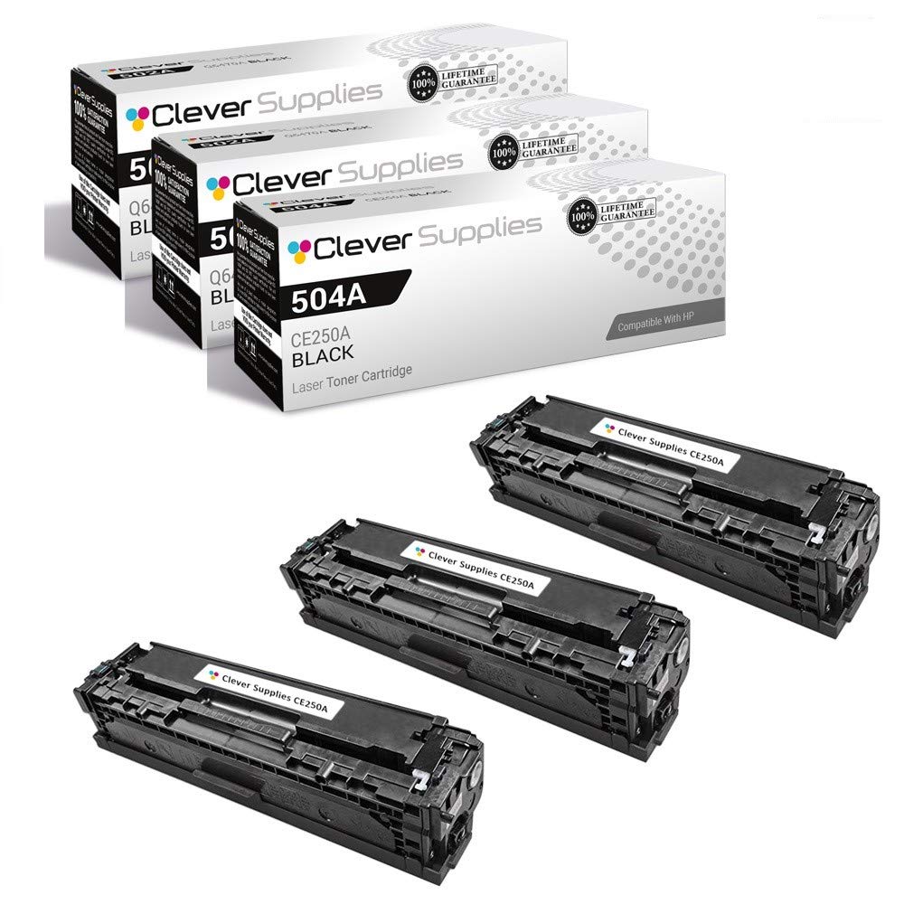 HP CE250A Compatible Replacement Toner Cartridge (Black, 3-Pack) | High-Yield Printing for Office & Home | Works with HP LaserJet Pro M404, M405 Printers