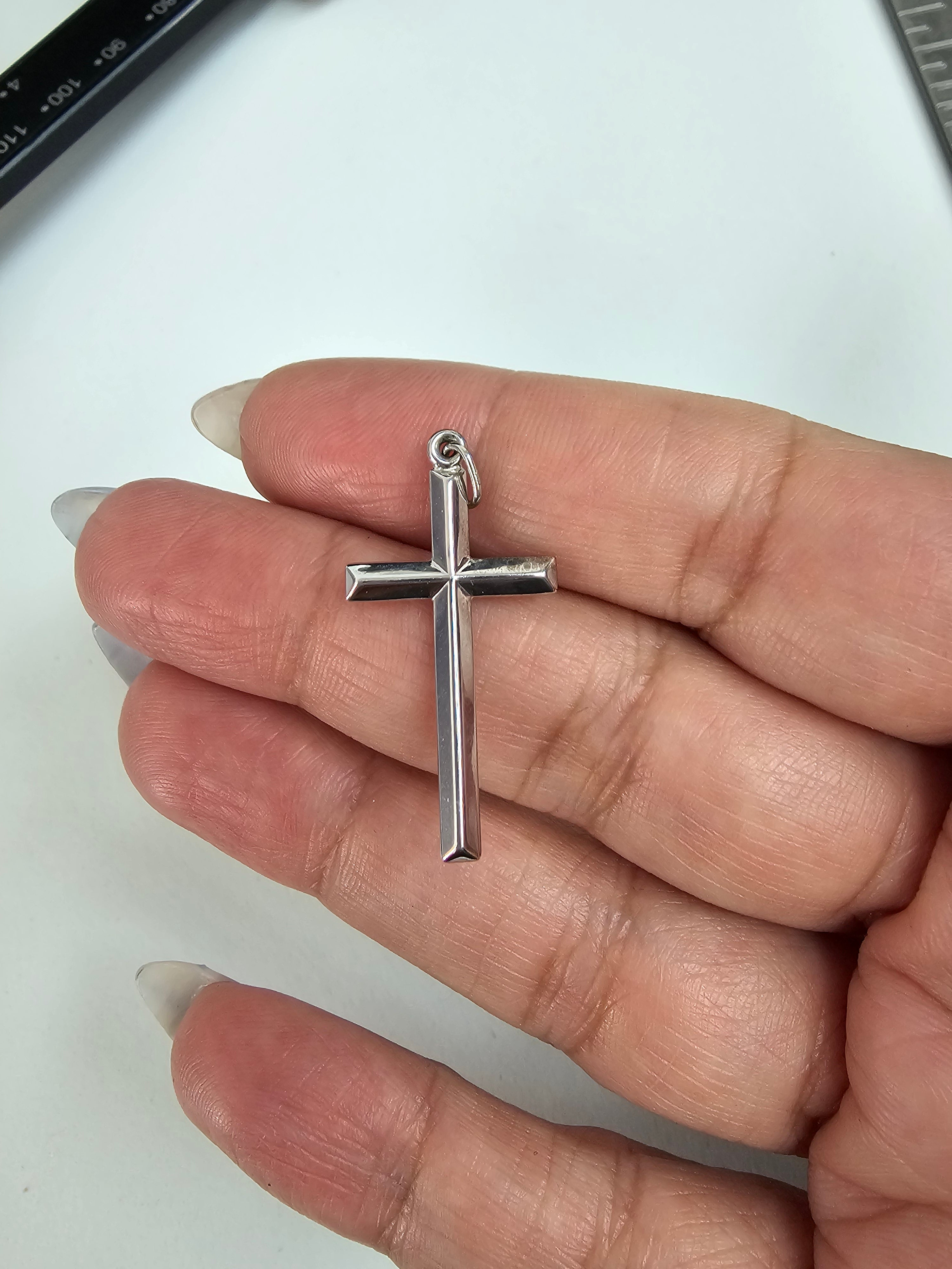 14K White Gold Cross Necklace for Women - Elegant Religious Jewelry Gift for Baptism, Confirmation & Church Occasions