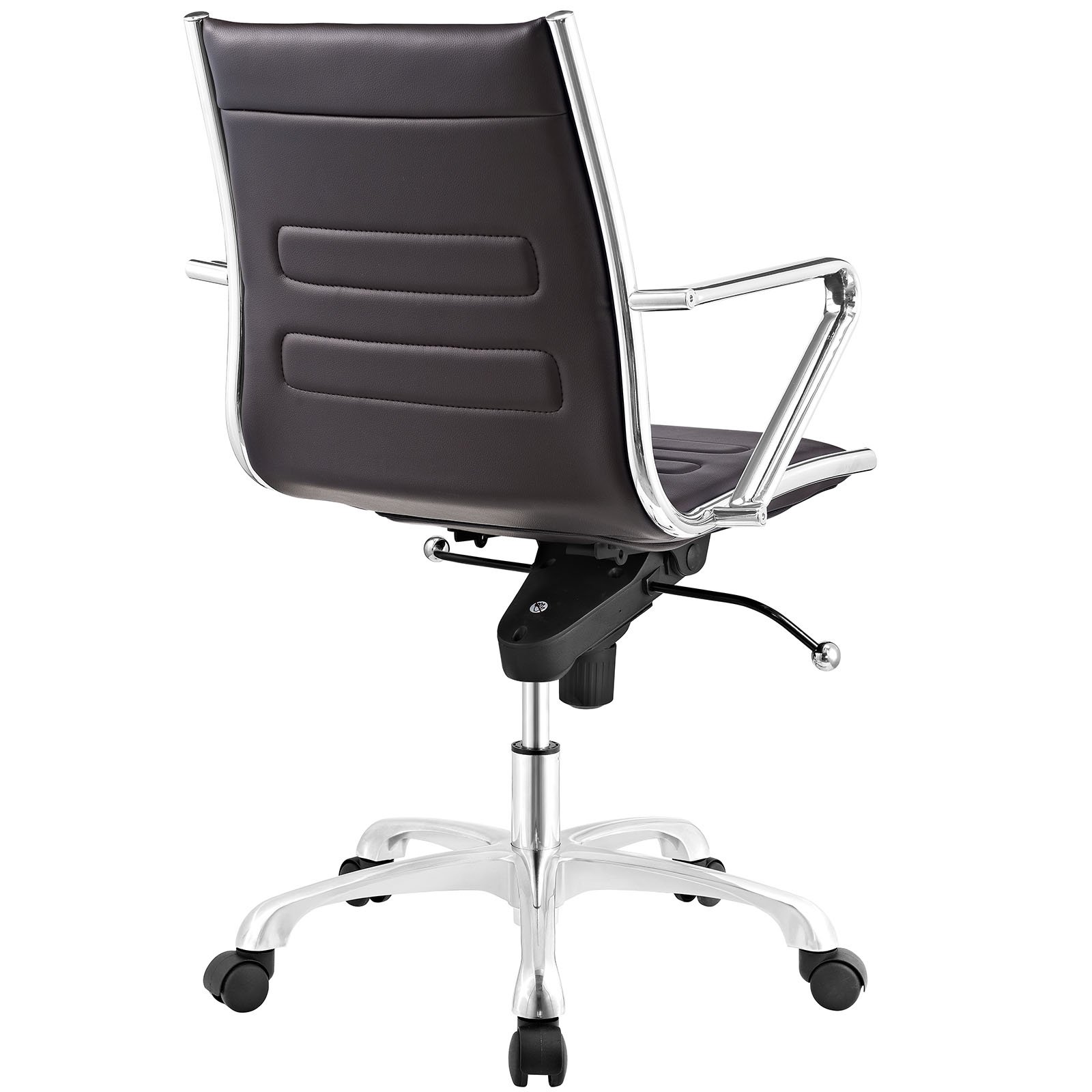 Modway Ascend Brown Faux Leather Adjustable Swivel Office Chair - Ergonomic Desk Chair for Home & Office Workspace, Gaming, Study, and Conference Room Use