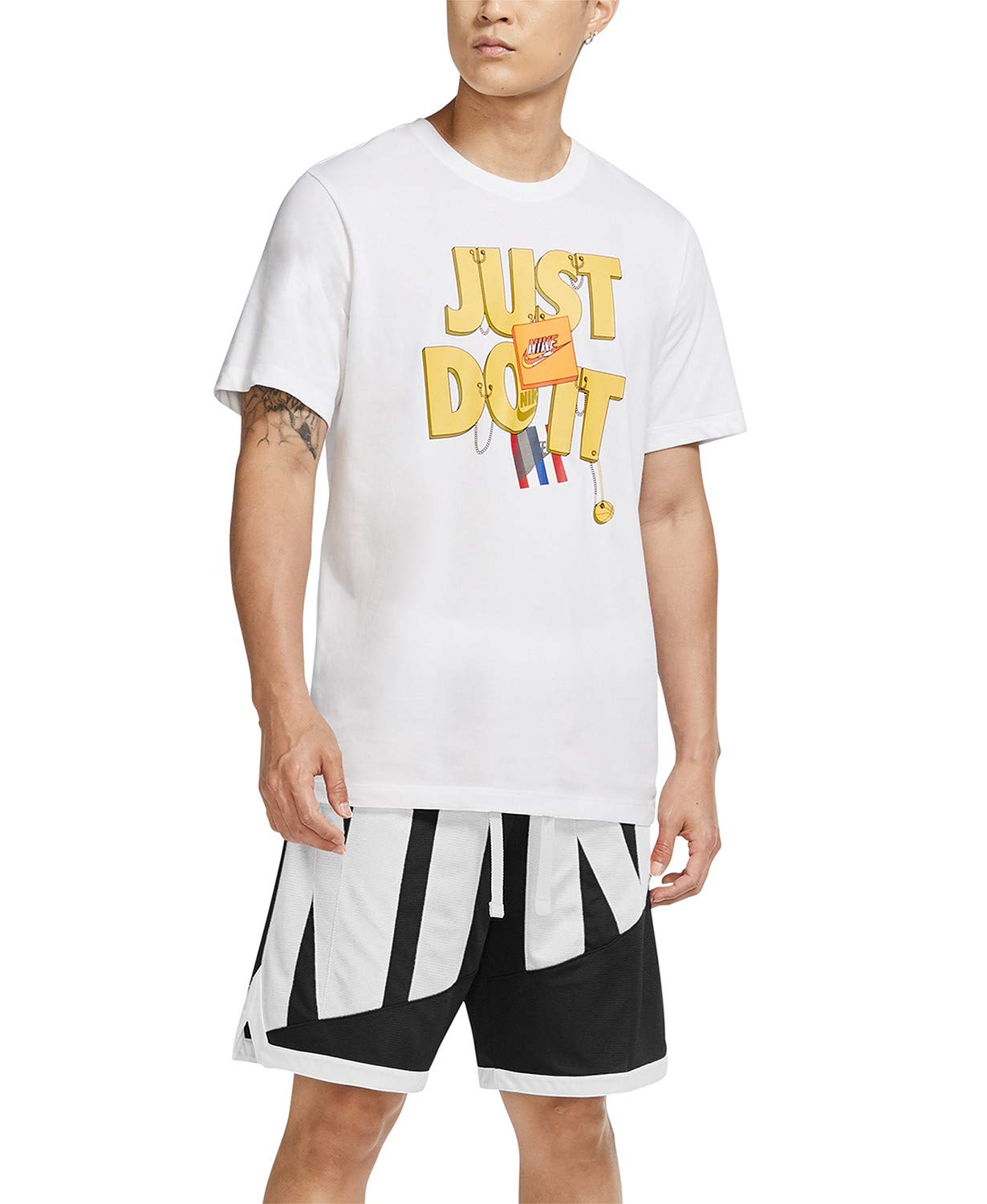 Nike Extra Bold Men's Basketball Shorts - Black/White, XXL - Breathable & Comfortable for Sports, Gym, and Casual Wear