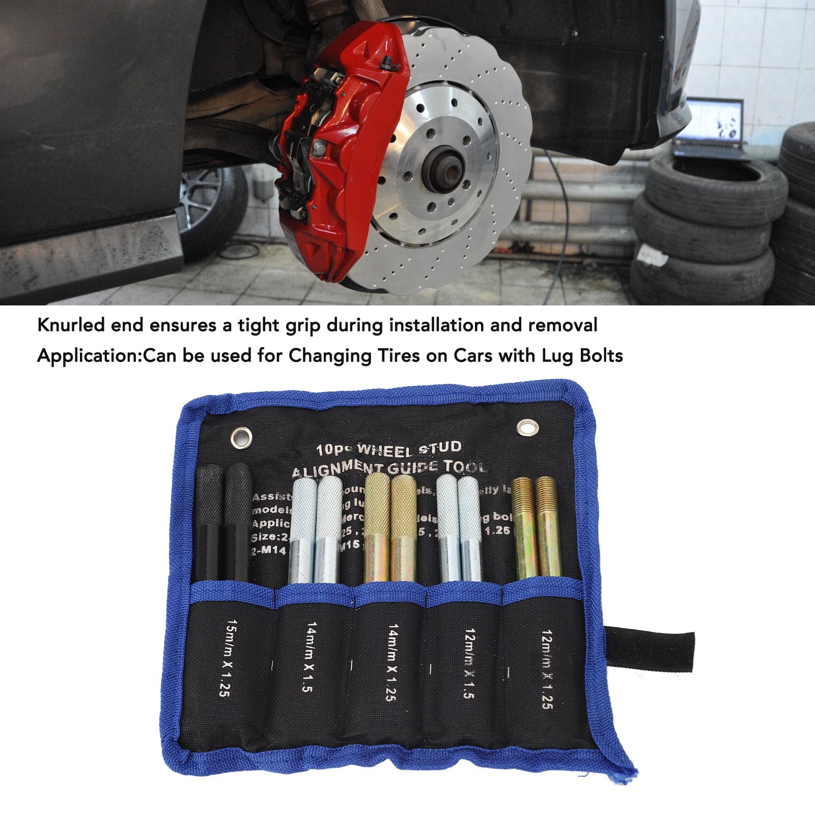 10-Piece Heavy Duty Metal Wheel Alignment Pin Set with Storage Bag - Car Wheel Hanger Alignment Tool for Automotive Repair & Tire Service | Perfect for Mechanics, DIY Enthusiasts & Auto Shops