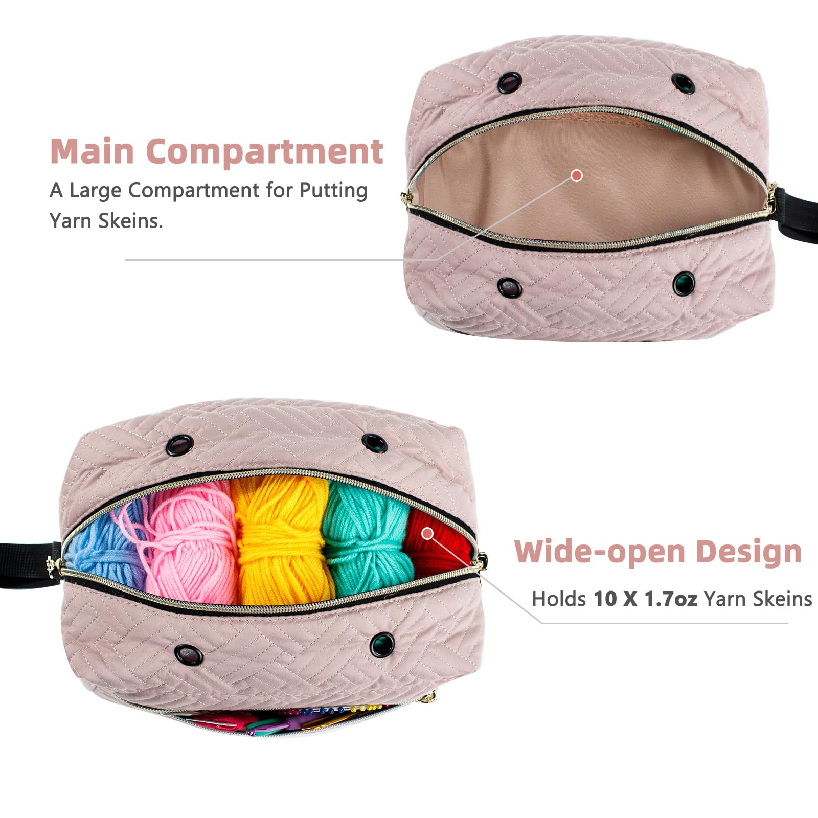 Crochet Bag Organizer - Small Knitting Yarn Storage Pouch for Crocheting Accessories, Hooks & Needles - Perfect for Crafting, Travel & DIY Knitting Gifts