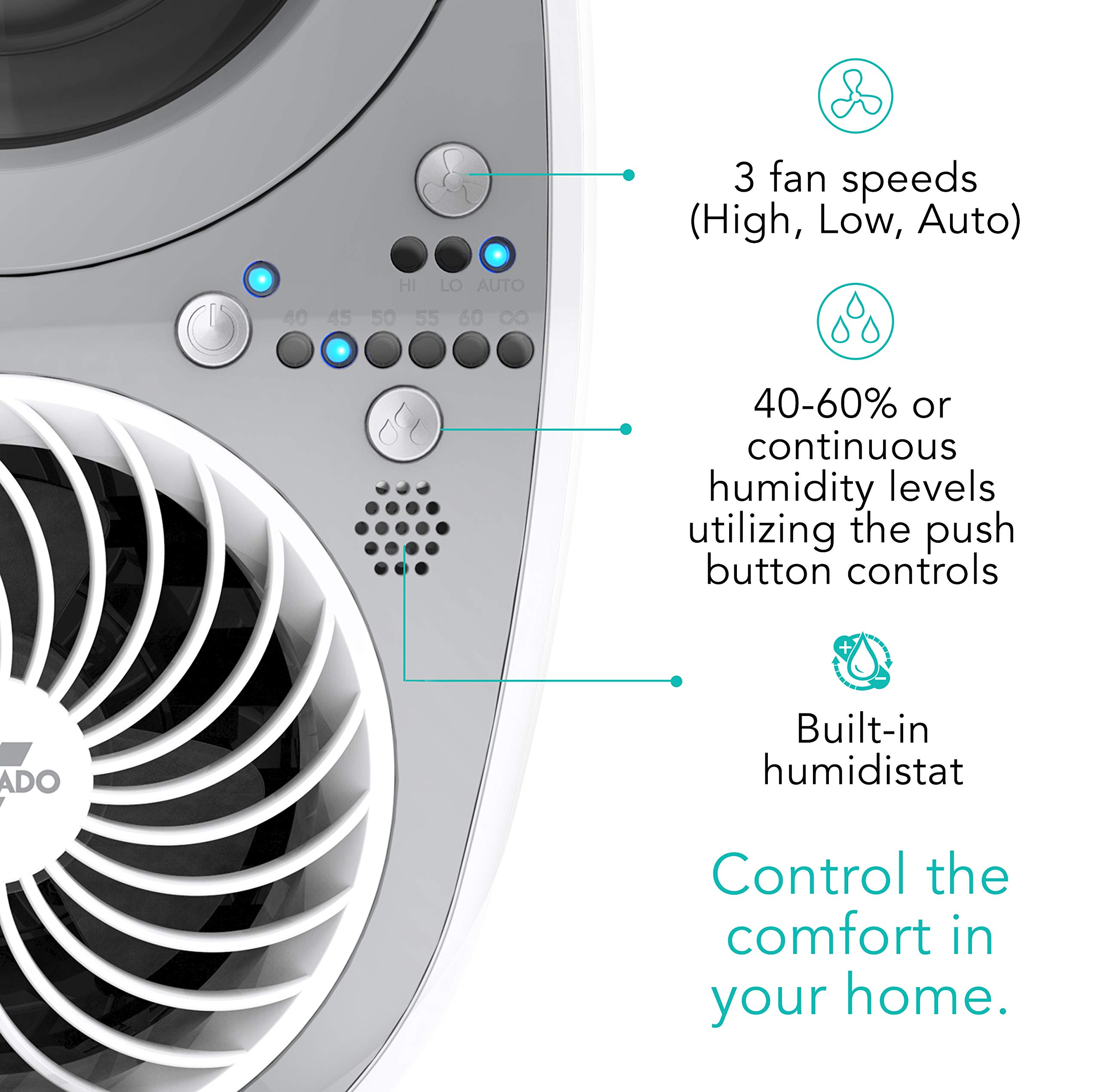 Vornado UH100 Ultrasonic Humidifier with Fan Assisted Technology - Quiet Cool Mist for Bedroom, Office & Nursery - Relieves Dry Air & Allergies