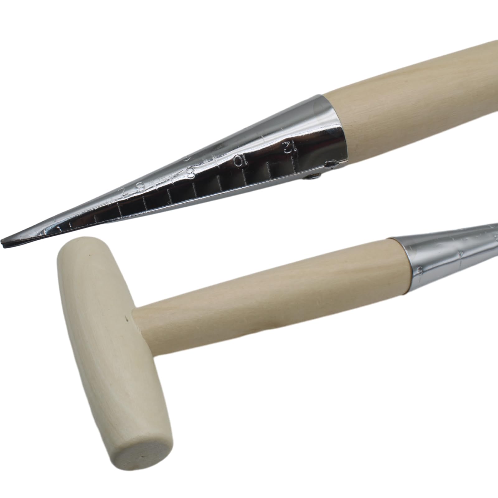 Stainless Steel Garden Hand Dibber Seed Planter Tool with Wooden Handle - Hole Punch Dibbler for Sowing Seeds (1pc) - Perfect for Home Gardening, Planting Vegetables, Flowers and Herbs