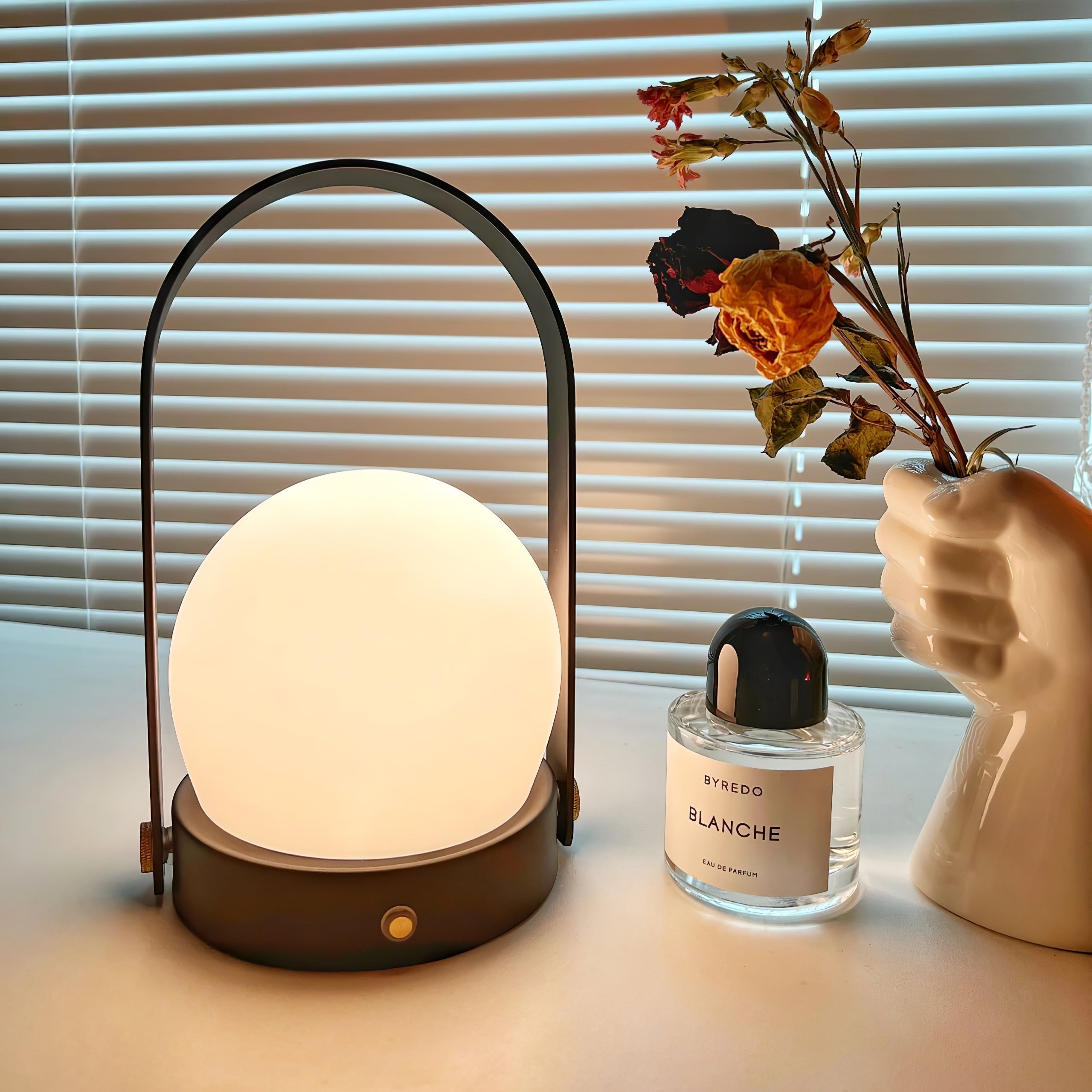 Carrie Rechargeable LED Table Lamp with Built-in Battery - Perfect for Bedroom, Office, and Nightstand Lighting