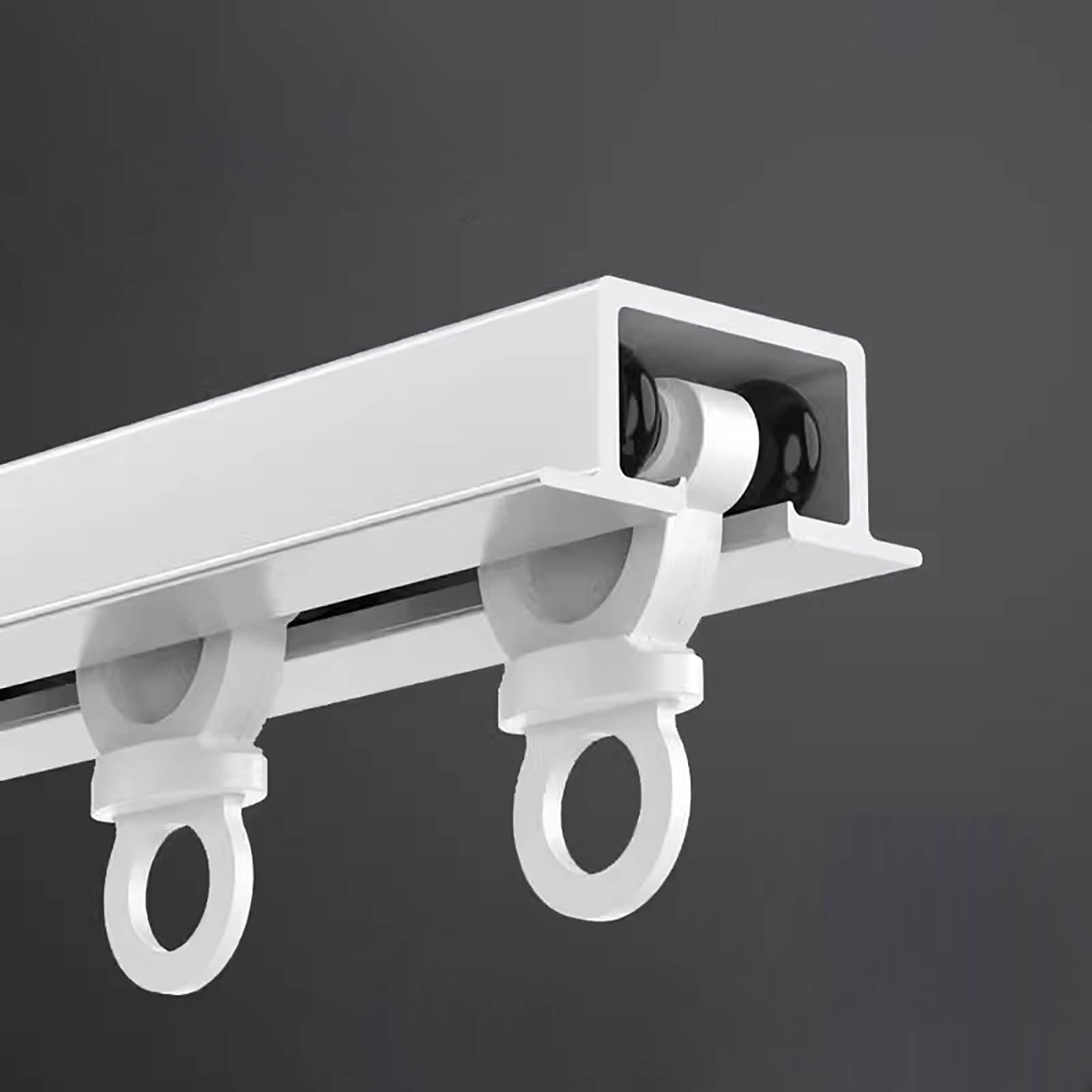 Hidden Recessed Ceiling Mount Curtain Track - 4 to 44ft Adjustable Length for Shower, Room Divider & Privacy - Easy Install White Curtain Rod (10ft/3.05m) - Perfect for Bathrooms, Studios, Open Spaces & Room Partitions