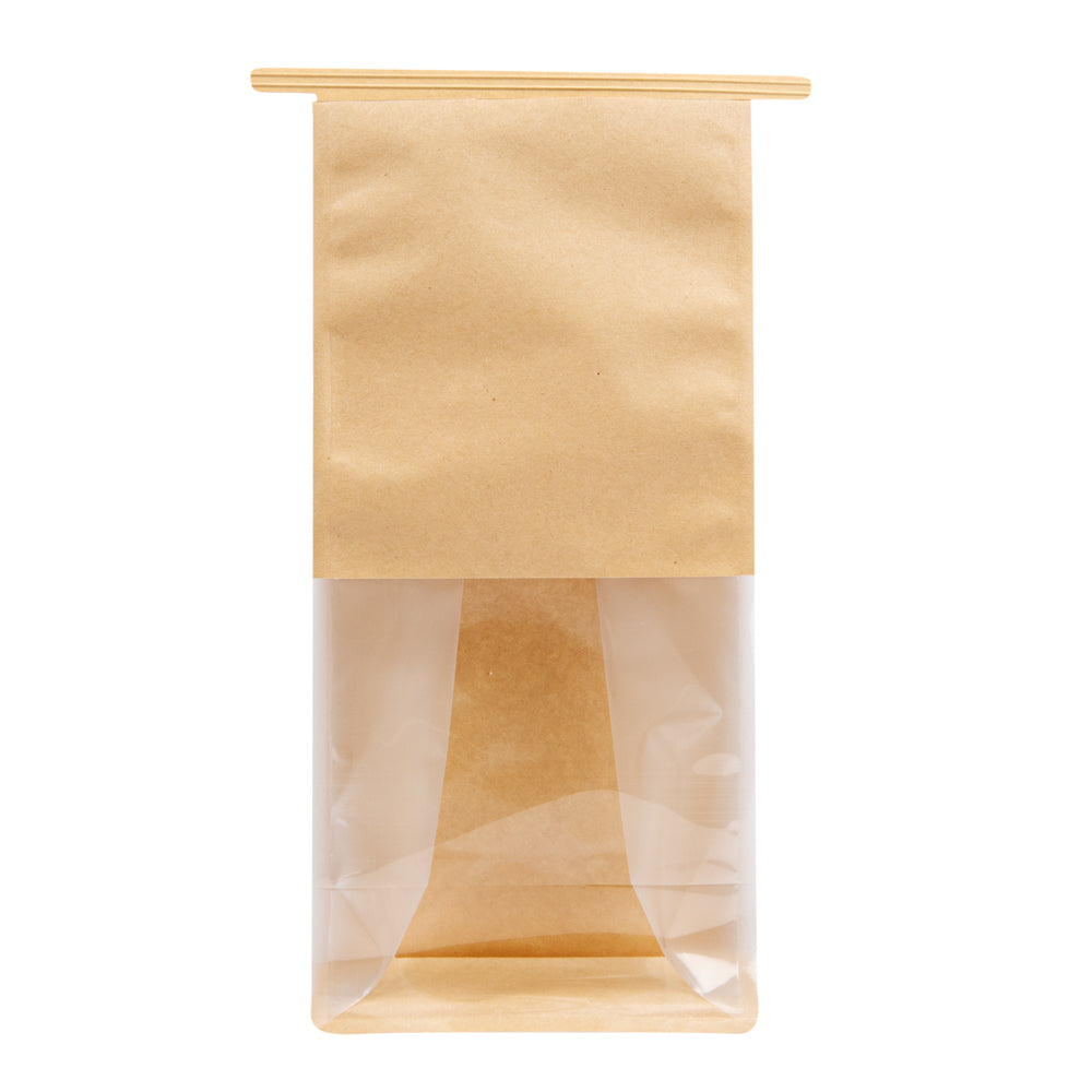 Premium Kraft Cotton Paper Tin Tie Bags with Clear Window - 5