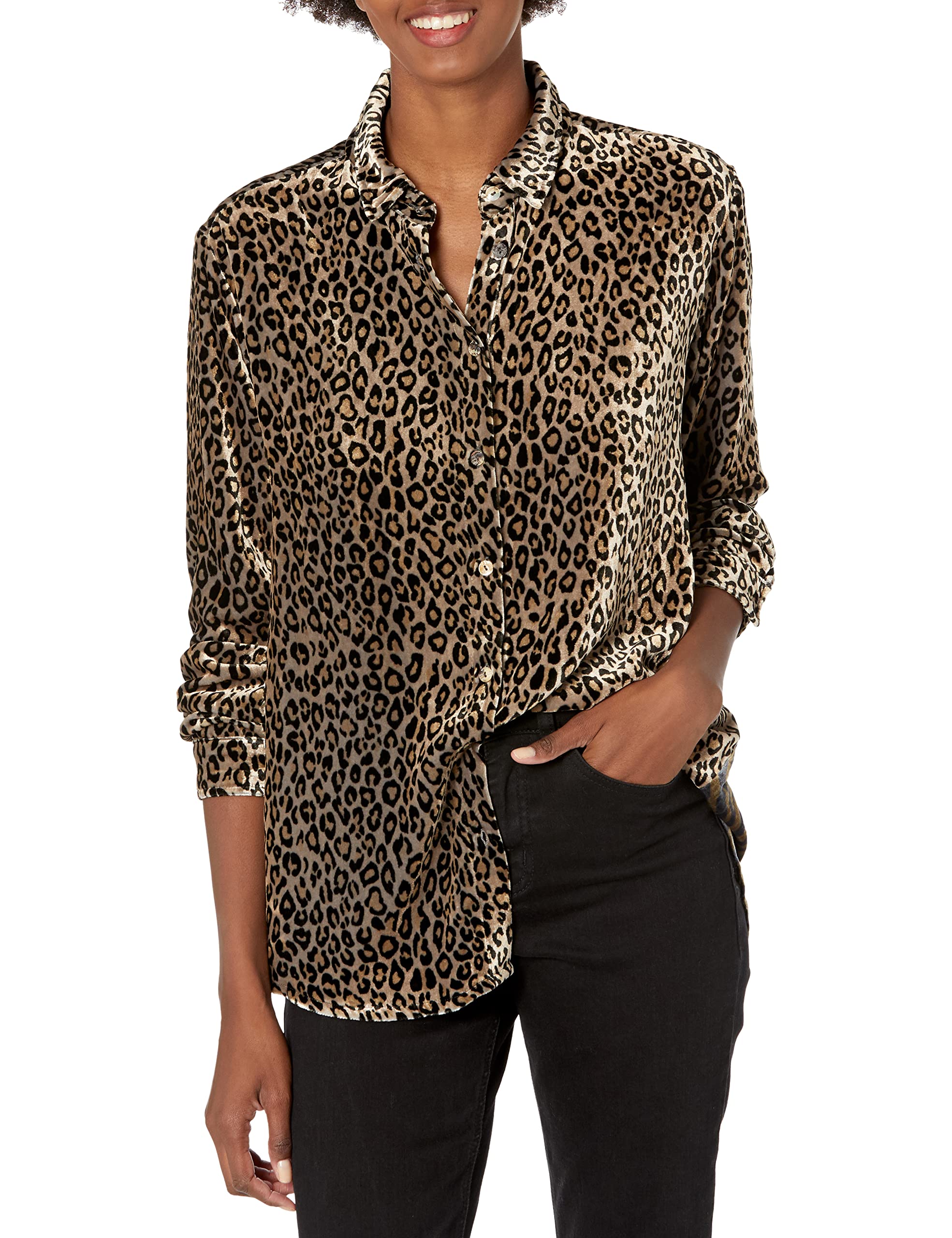 JWLA By Johnny Was Women's Long Sleeve Velvet Blouse - Elegant & Soft Velvet Top for Fall & Winter, Perfect for Parties, Date Nights & Holiday Gatherings