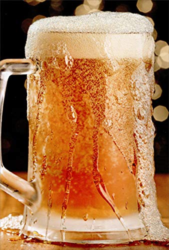Funny Beer Mug Overflowing Birthday Card for Men - Perfect Masculine Humor Greeting Card for Him, Husband, Dad | Great for Beer Lovers & Birthday Parties