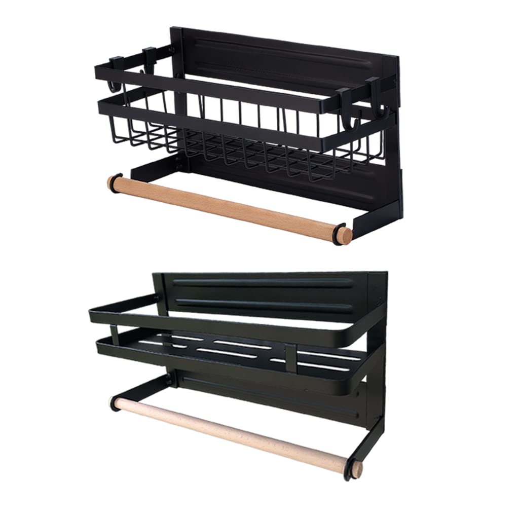 Ubersweet® Magnetic Refrigerator Side Shelf - Spice Rack & Paper Towel Holder for Kitchen Organization - Perfect for Small Spaces, Pantry Storage & Easy Access to Cooking Essentials